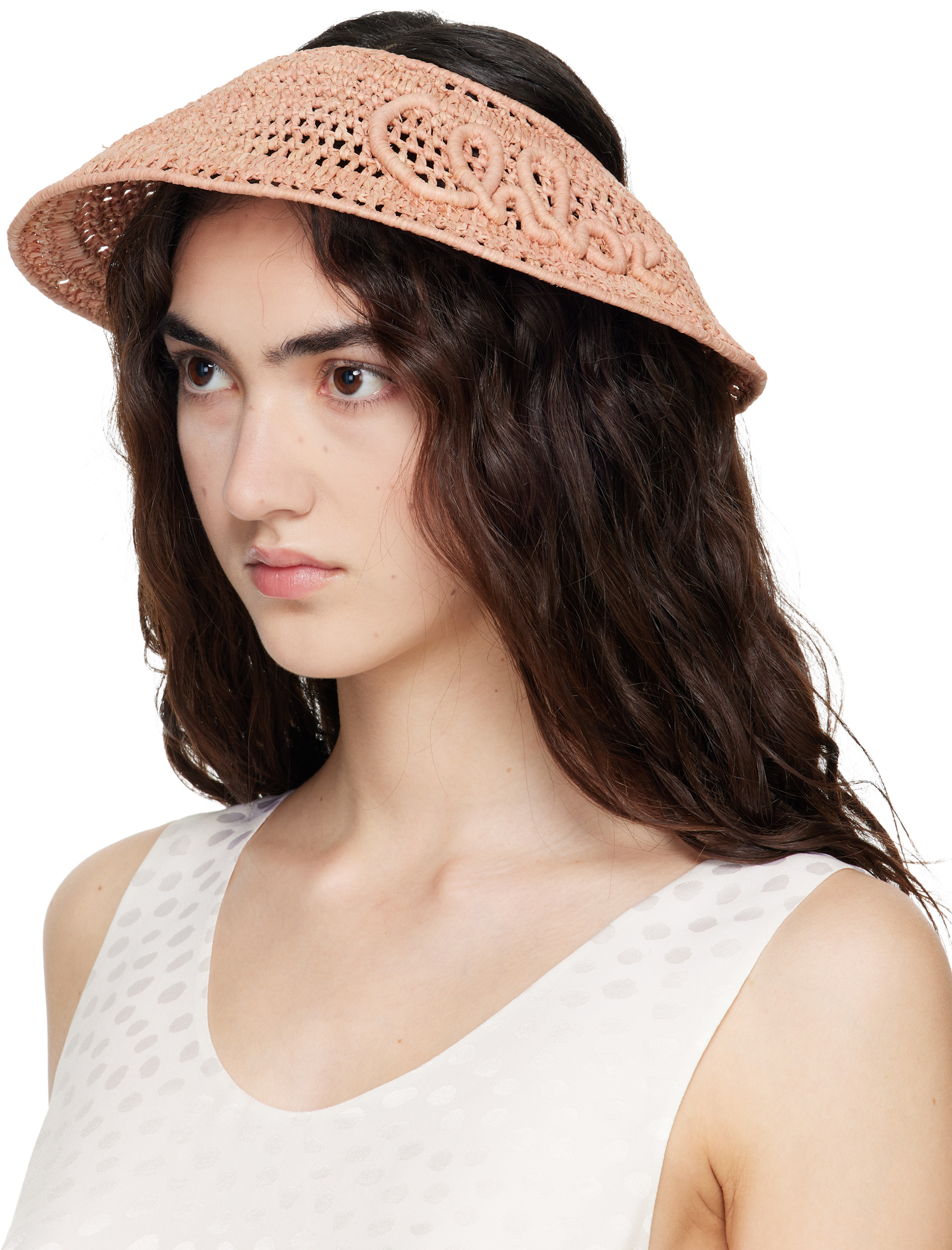 Chloé - ベージュ 'The Chloé Raffia' バイザー
