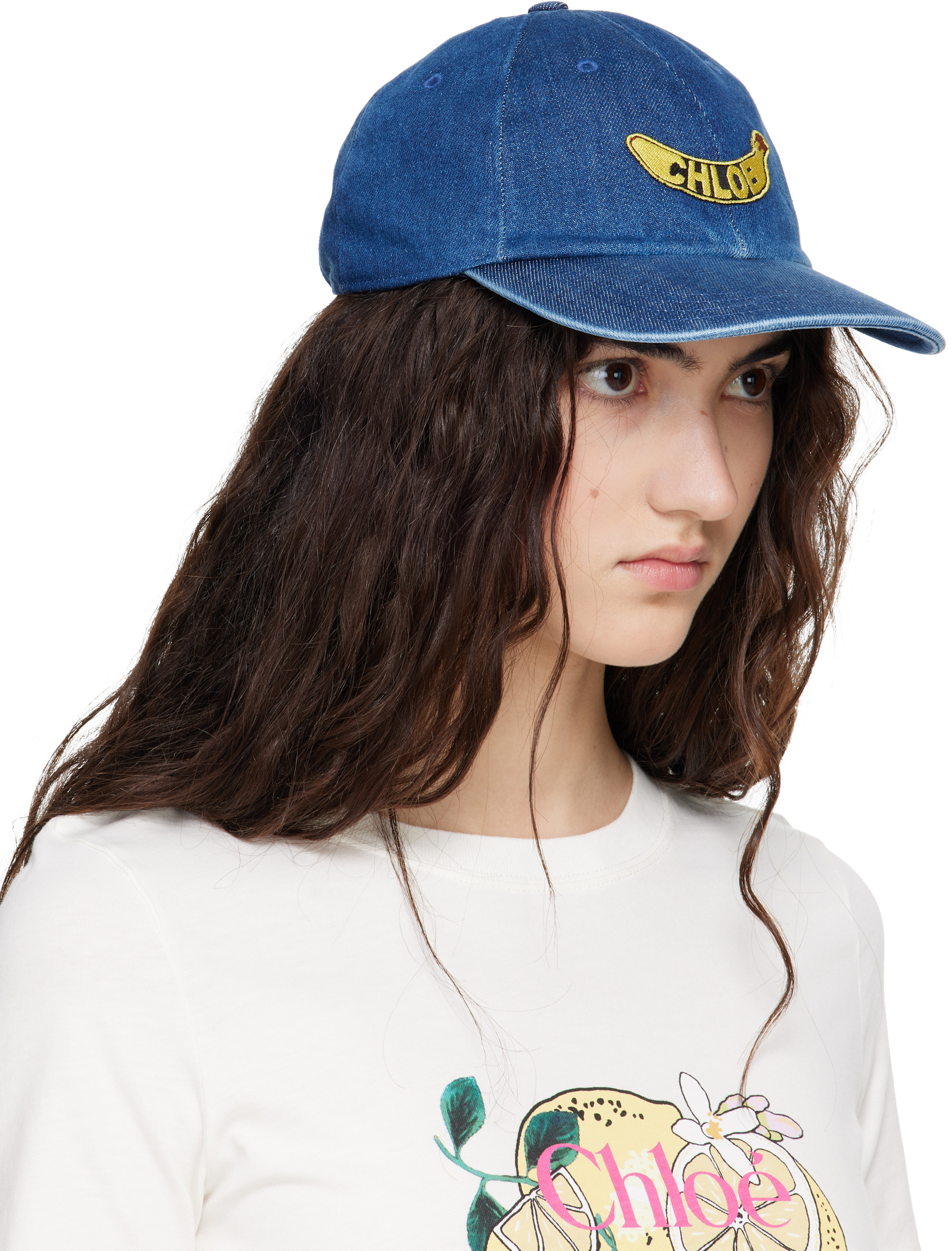 Chloe デニムロゴキャップ Chloé: ブルー 'The Chloé Chill' デニム キャップ | SSENSE 日本