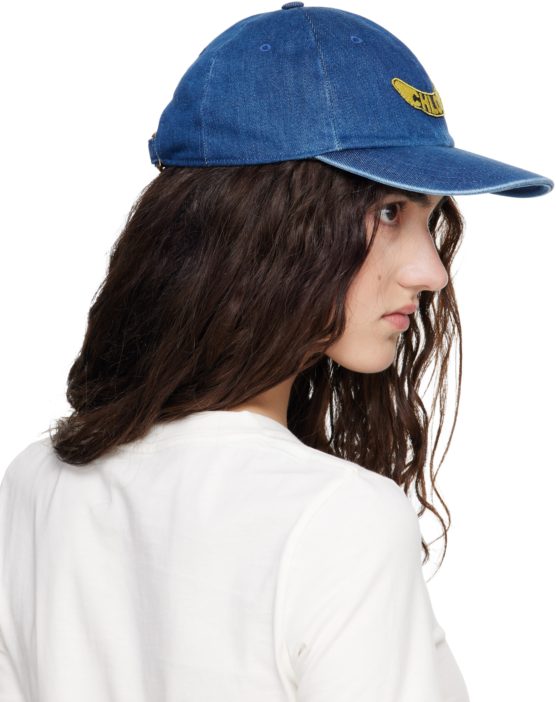 Chloé: ブルー 'The Chloé Chill' デニム キャップ | SSENSE 日本