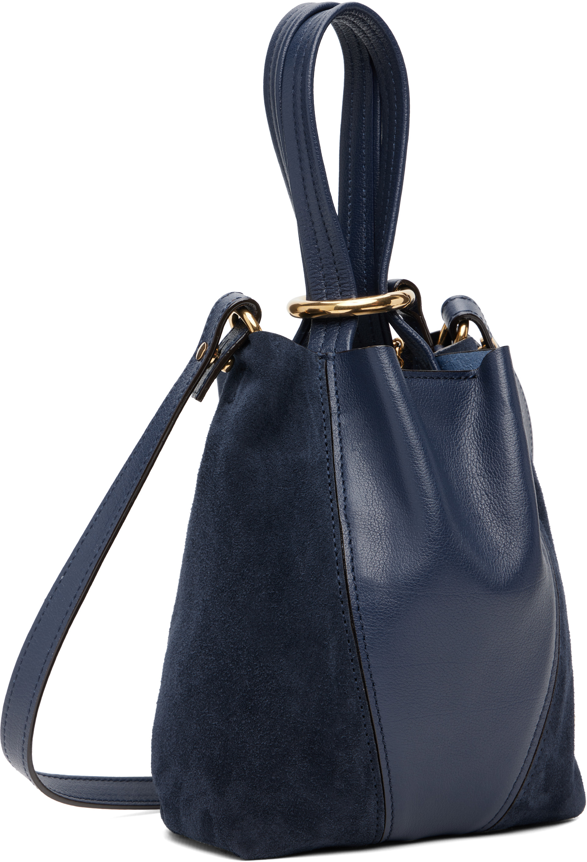 Chloé - Petit cabas Spin bleu marine à logo