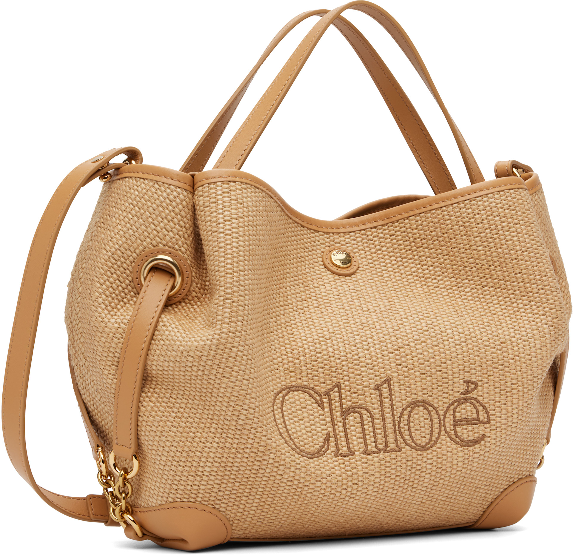 Chloé - Petit cabas beige à logo
