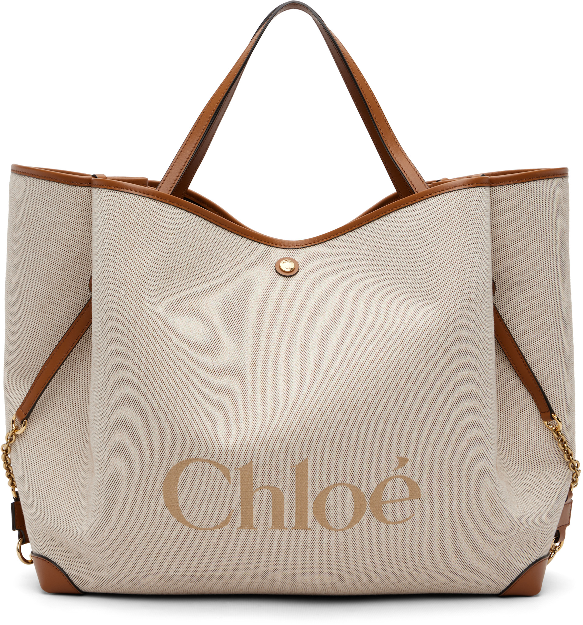 Chloé ベージュ キャンバストートバッグ Chloé キャンバストートバッグ 