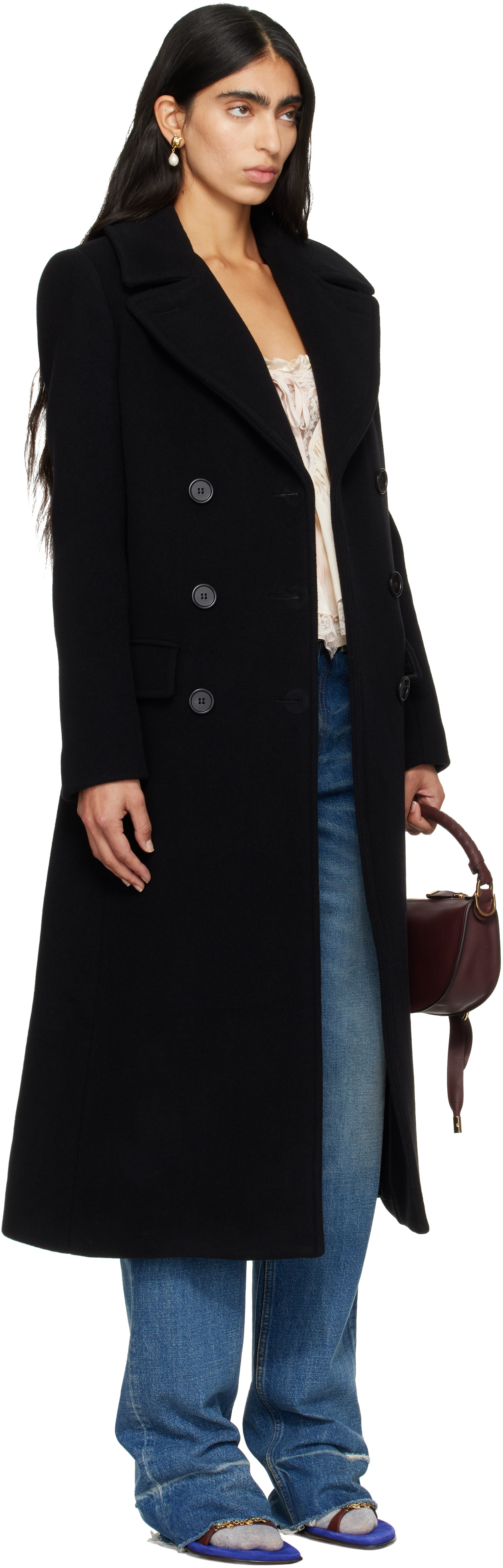 Chloé - Black Long Double-Breasted Coat