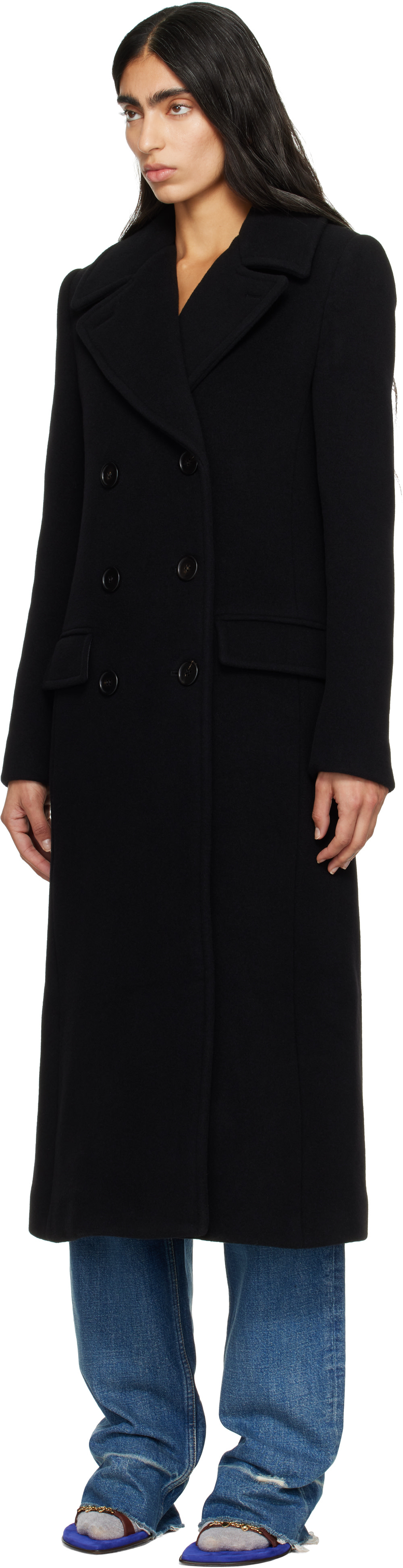 Chloé - Black Long Double-Breasted Coat