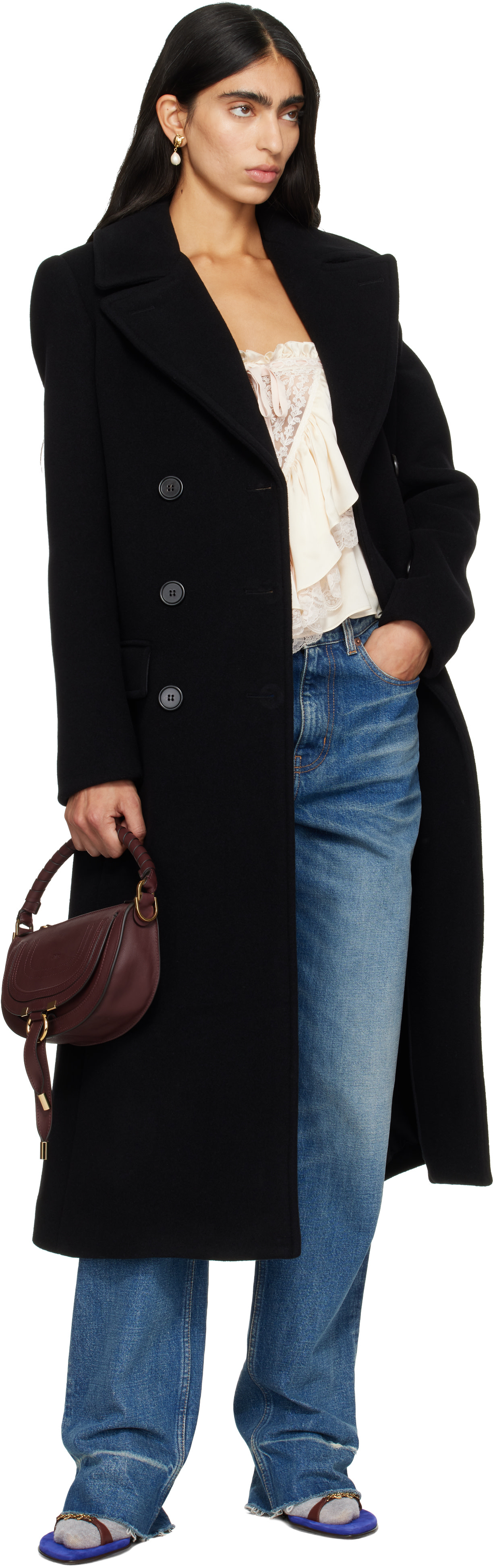 Chloé - Black Long Double-Breasted Coat