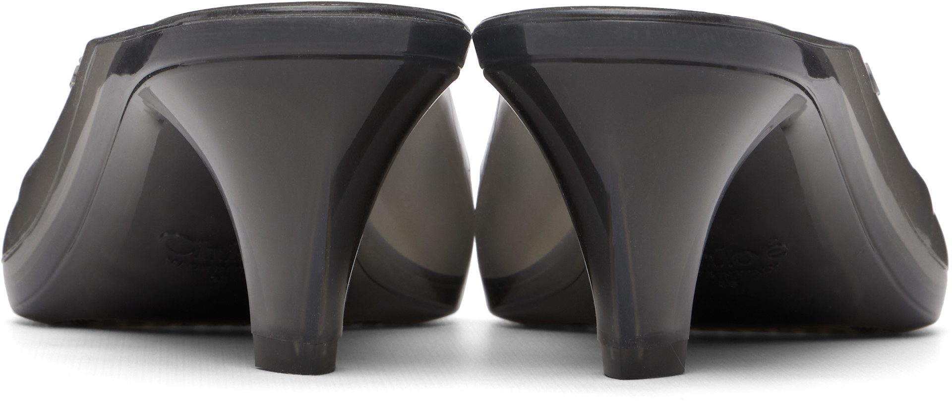 Chloé: Gray 'Chloé Jelly' Mule Heeled Sandals | SSENSE