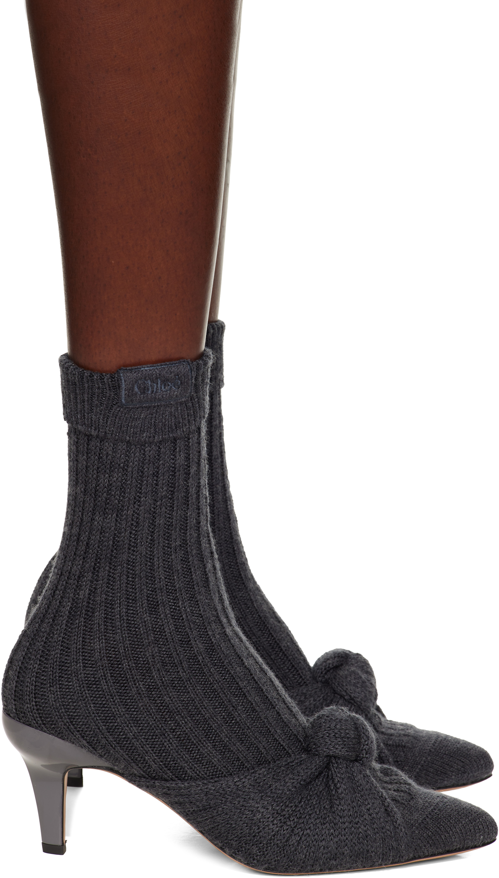 Chloé - Bottines à talon Suzie grises