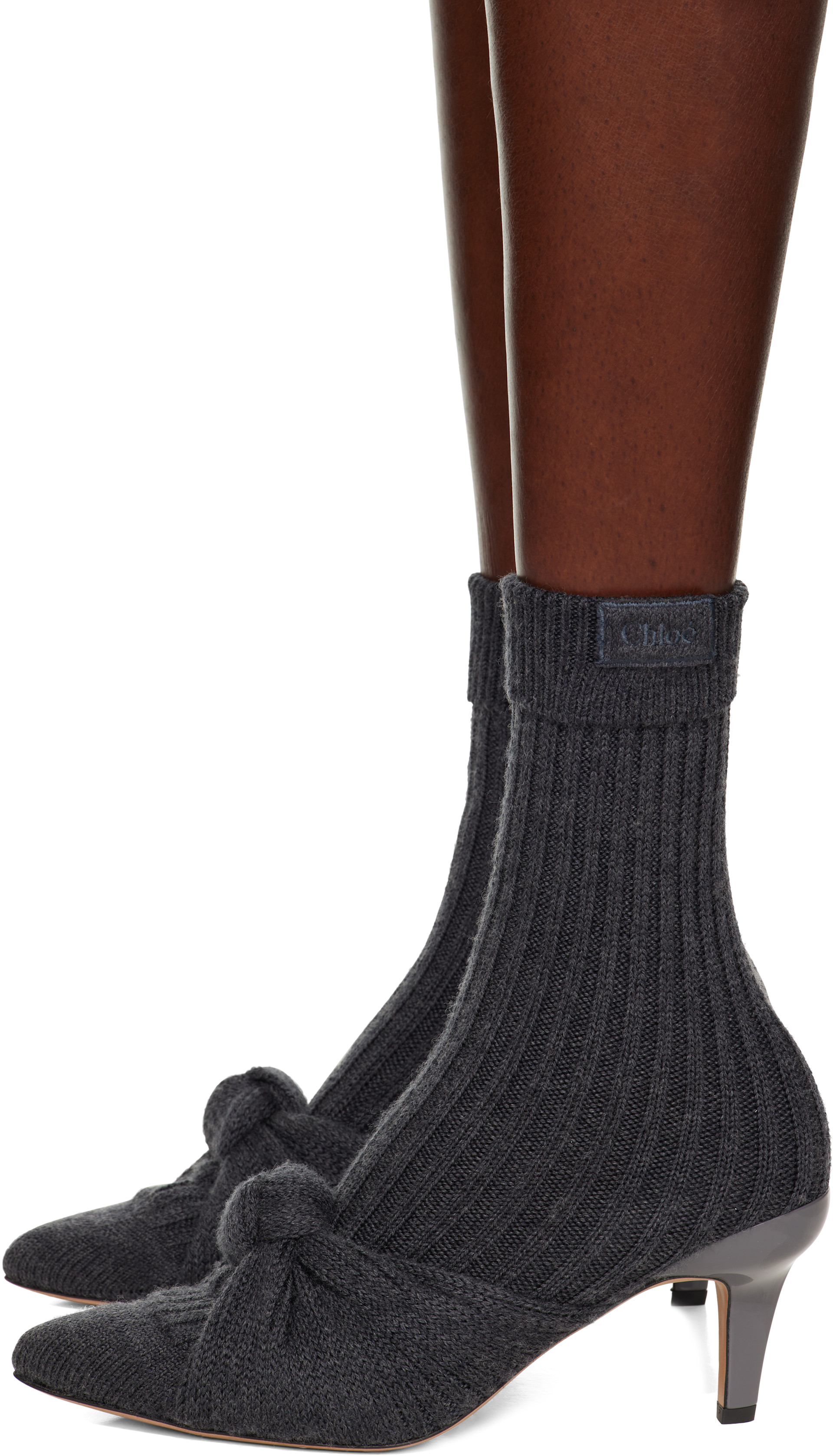 Chloé - Bottines à talon Suzie grises