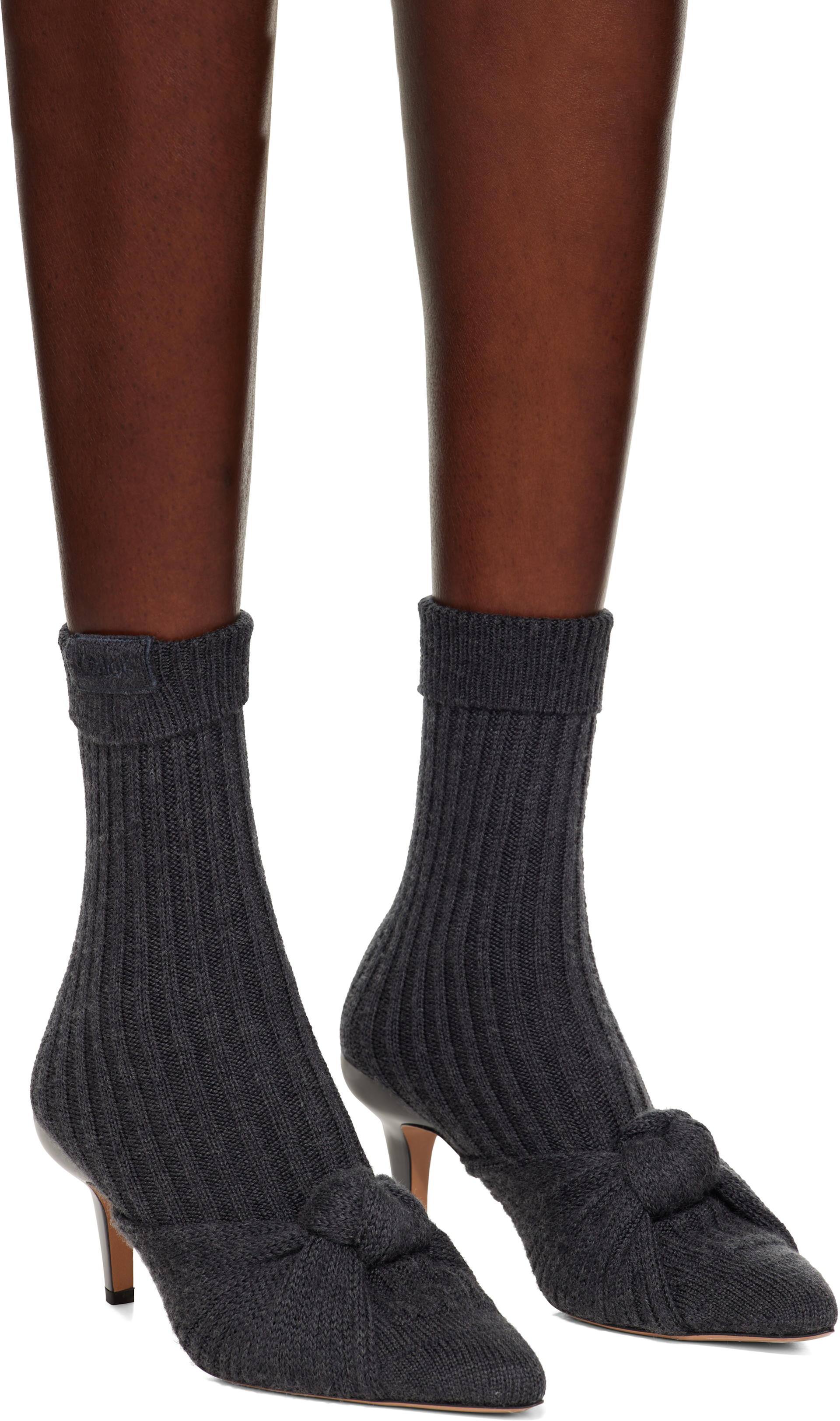 Chloé - Bottines à talon Suzie grises