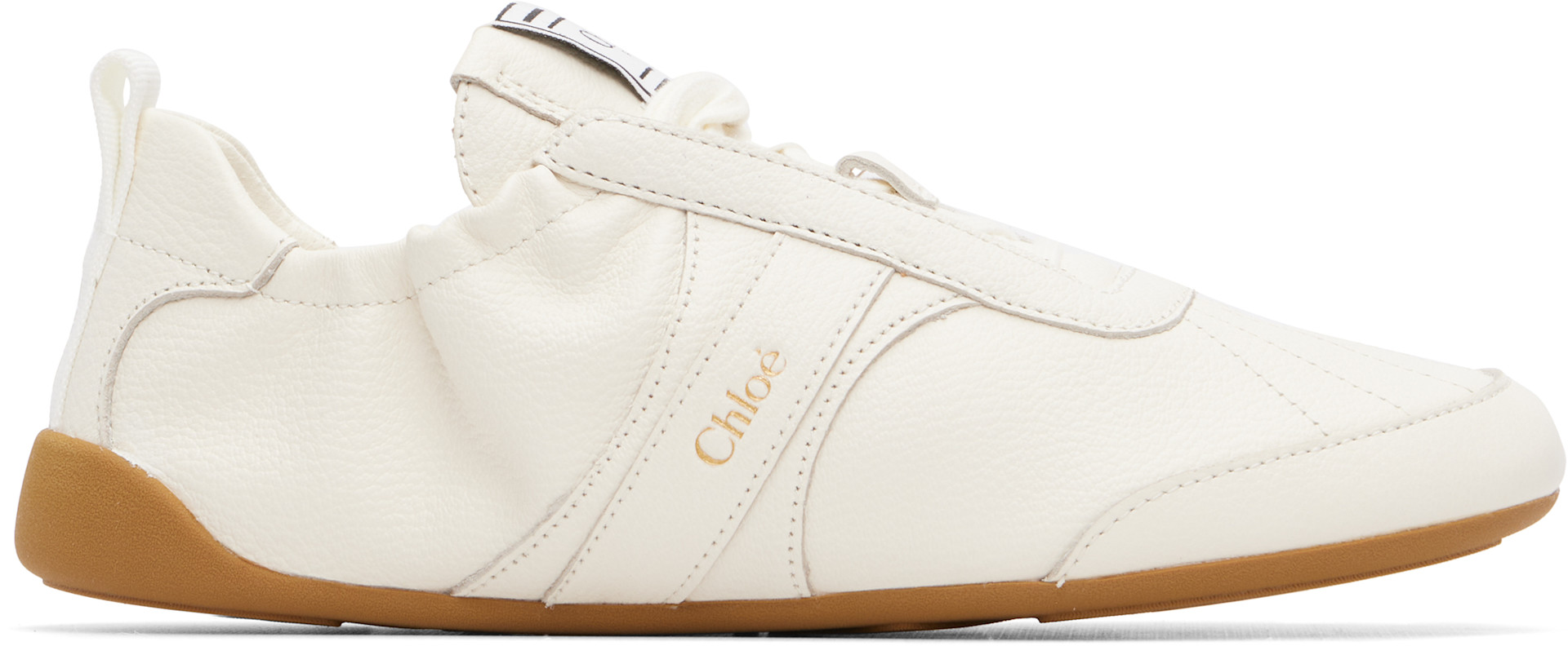 Chloé - Baskets Kick blanc cassé à logos