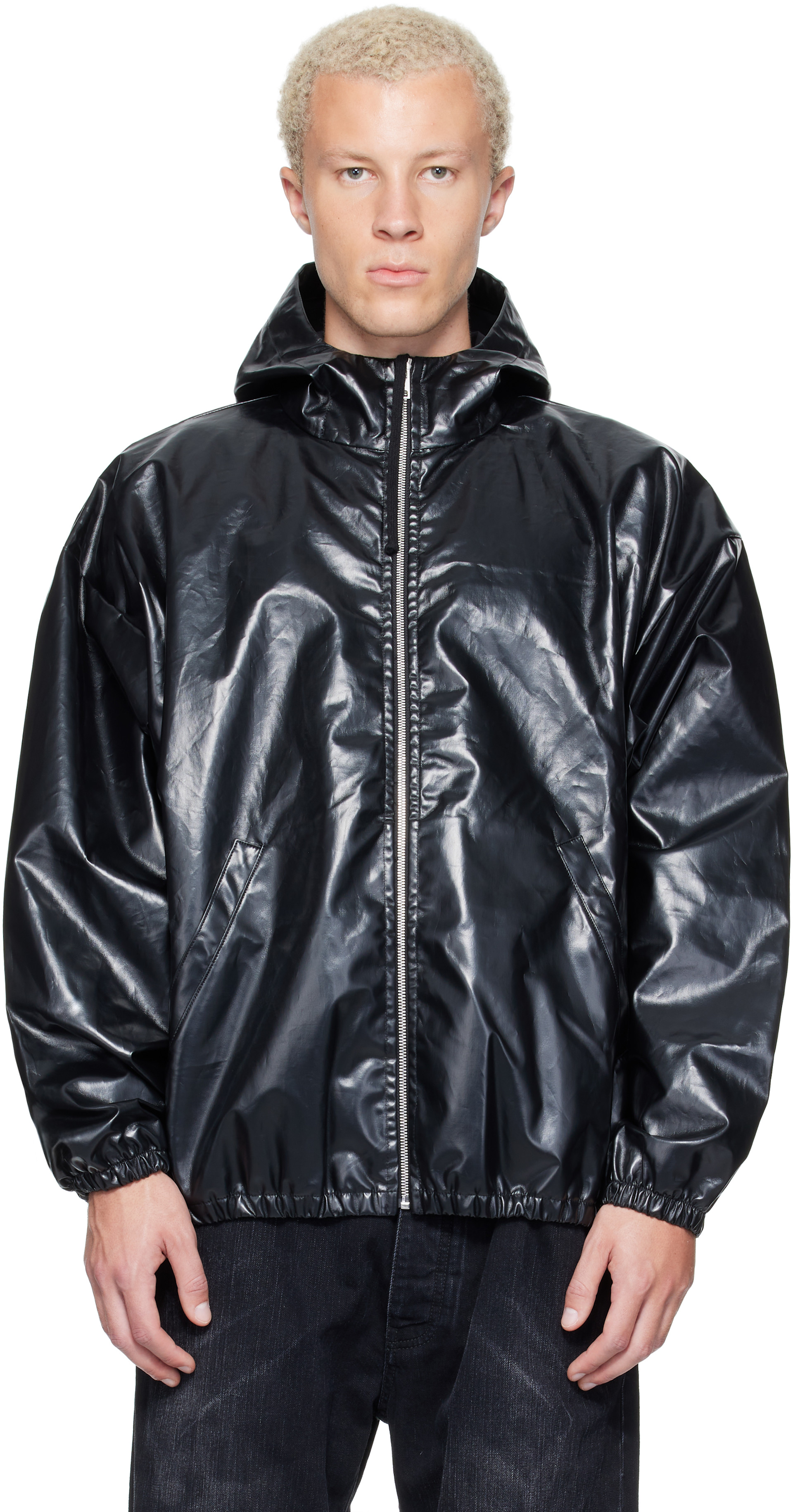 ALEXANDER DIGENOVA - Black Coated Windbreaker Jacket