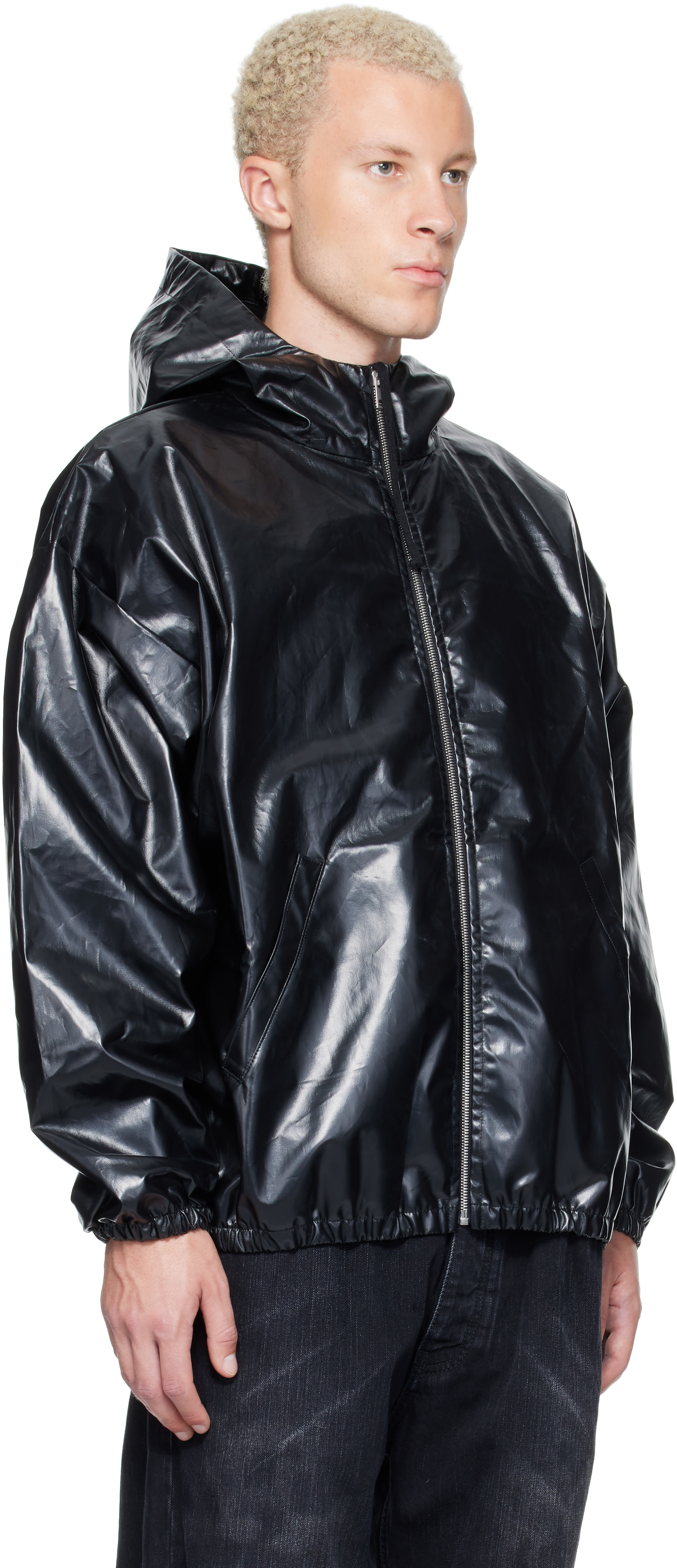 ALEXANDER DIGENOVA - Black Coated Windbreaker Jacket