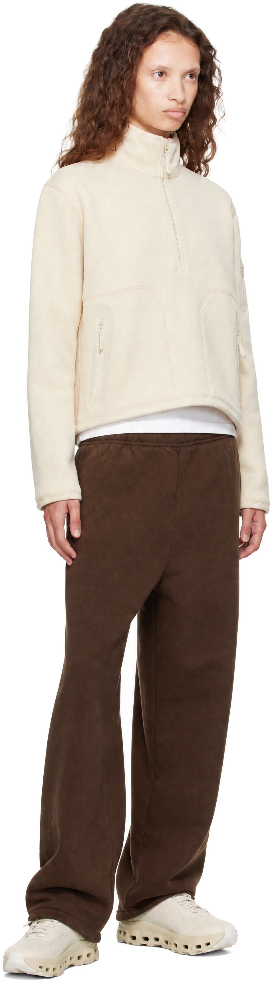 Arc'teryx - Pull molletonné Covert blanc cassé à demi-glissière