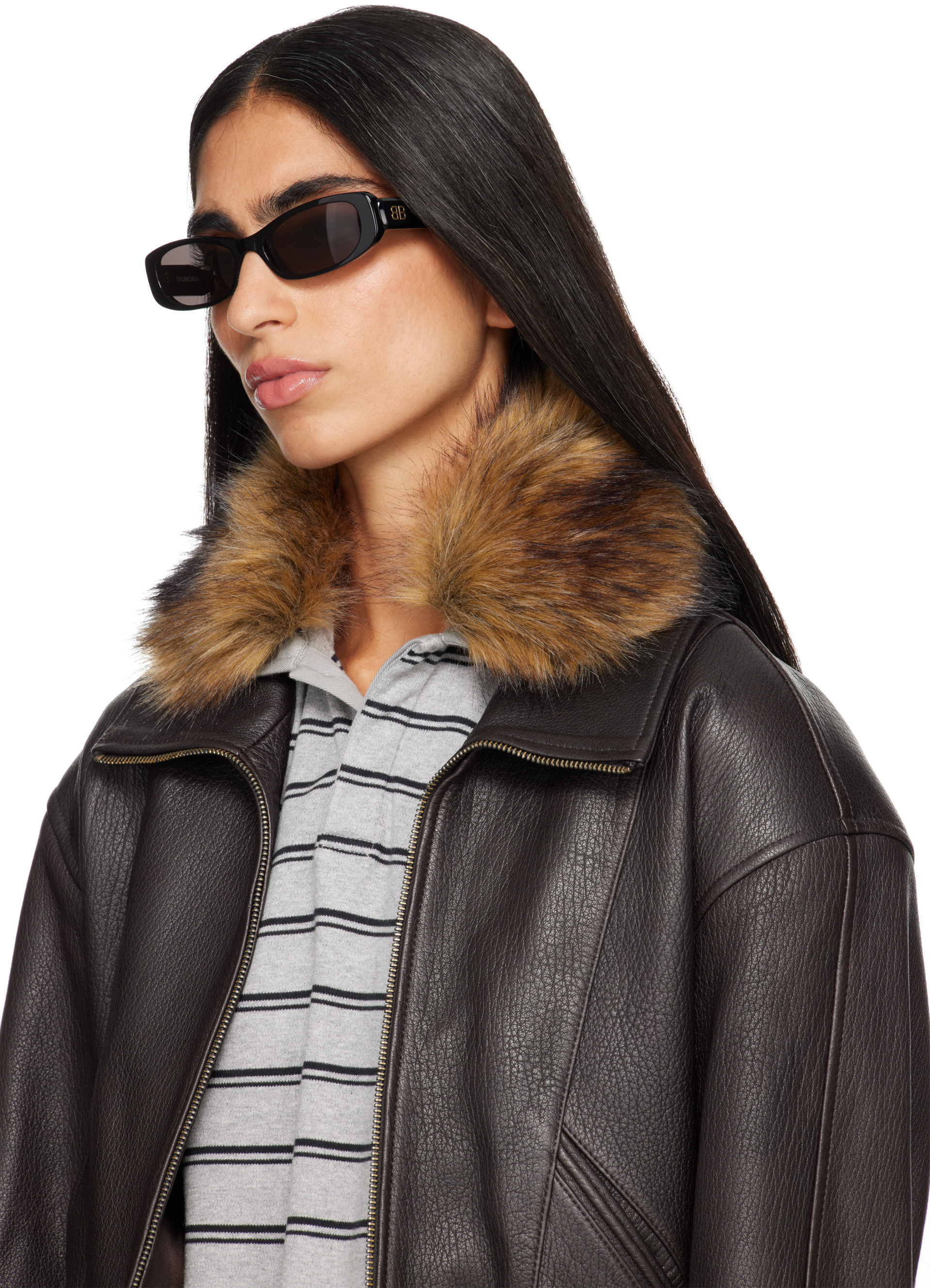 Balenciaga - Black Rectangular Sunglasses