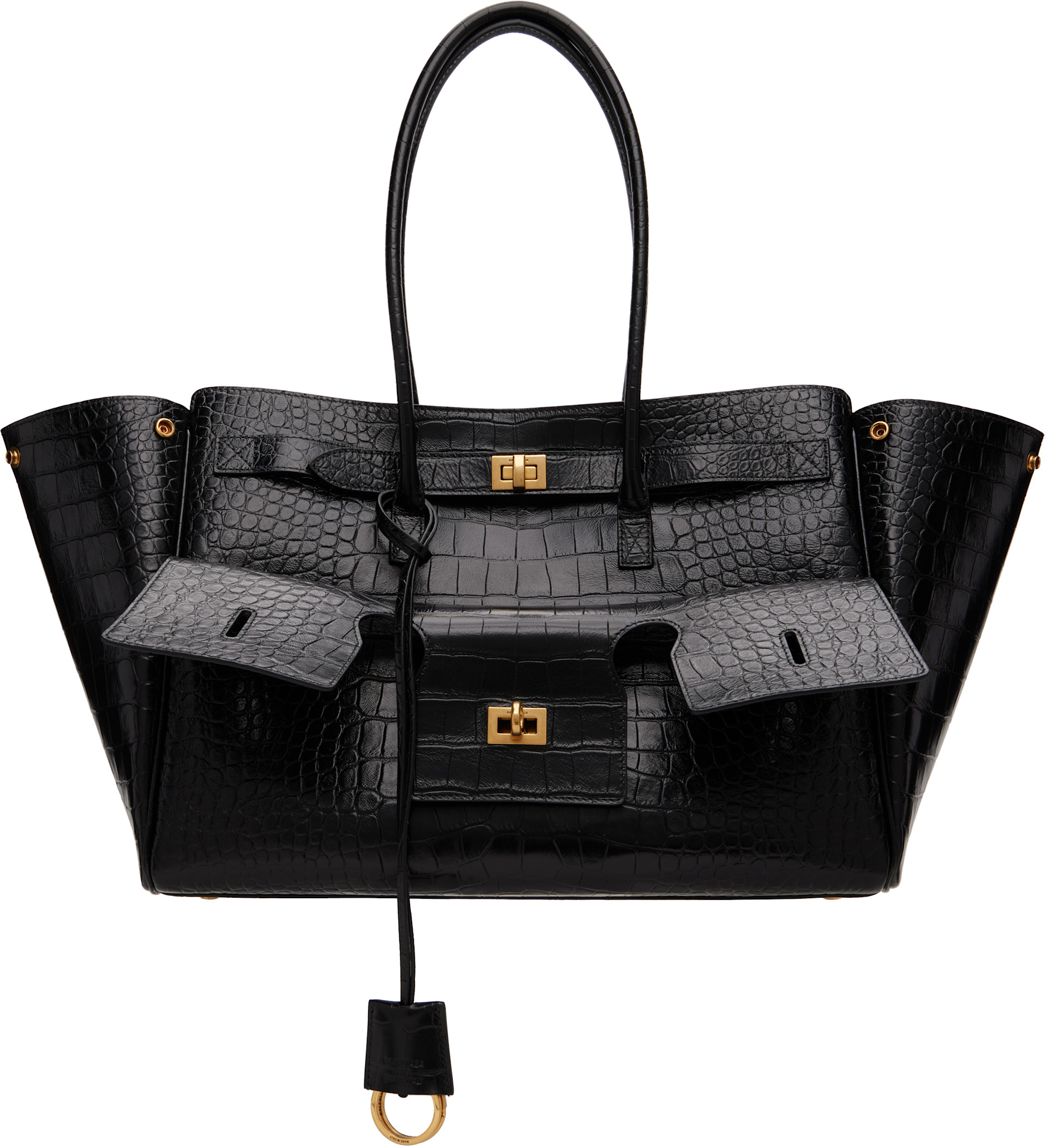 Balenciaga: Black Bel Air M Carry All Bag | SSENSE Denmark