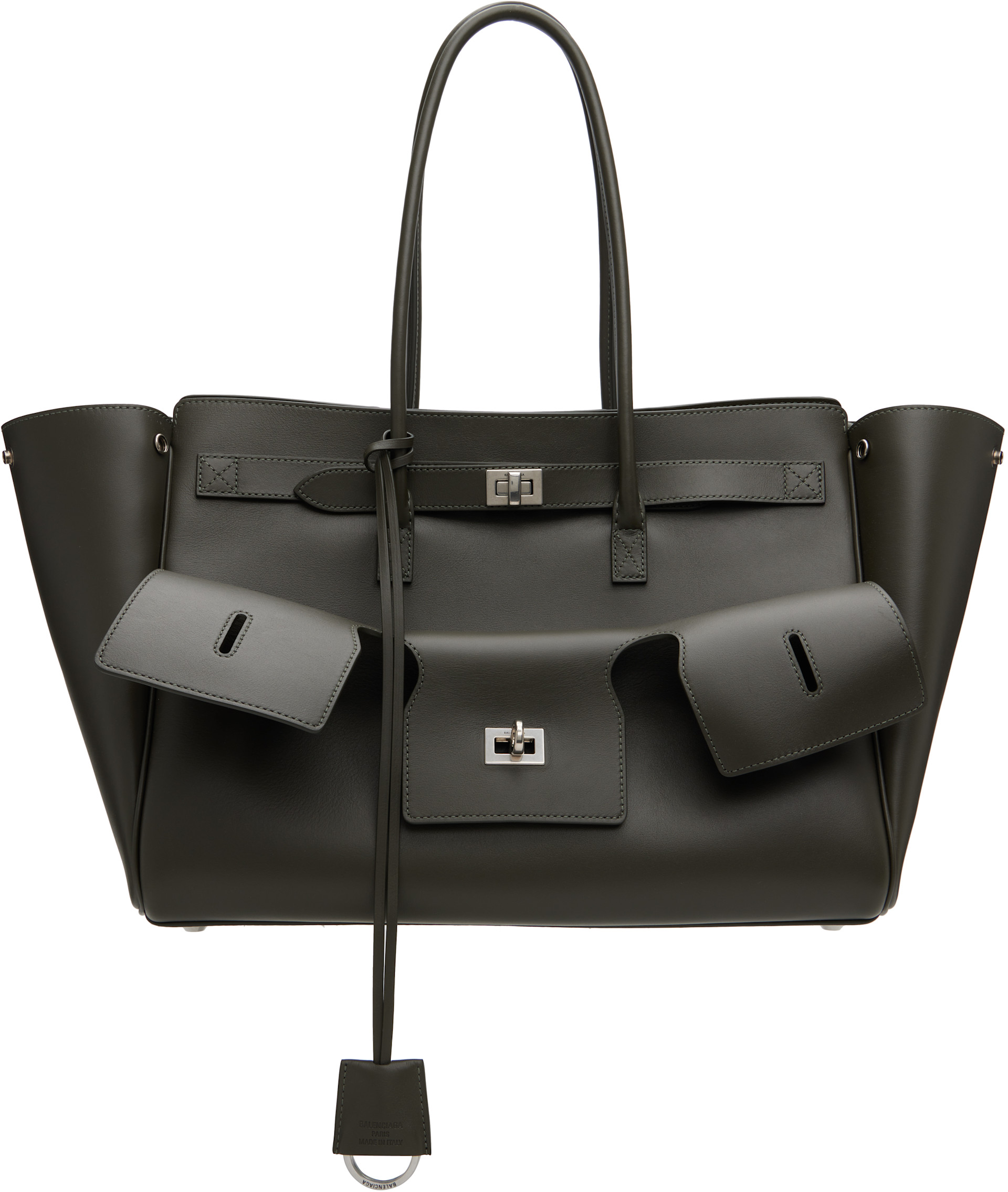 Balenciaga: Khaki Bel Air M Carry All Bag | SSENSE