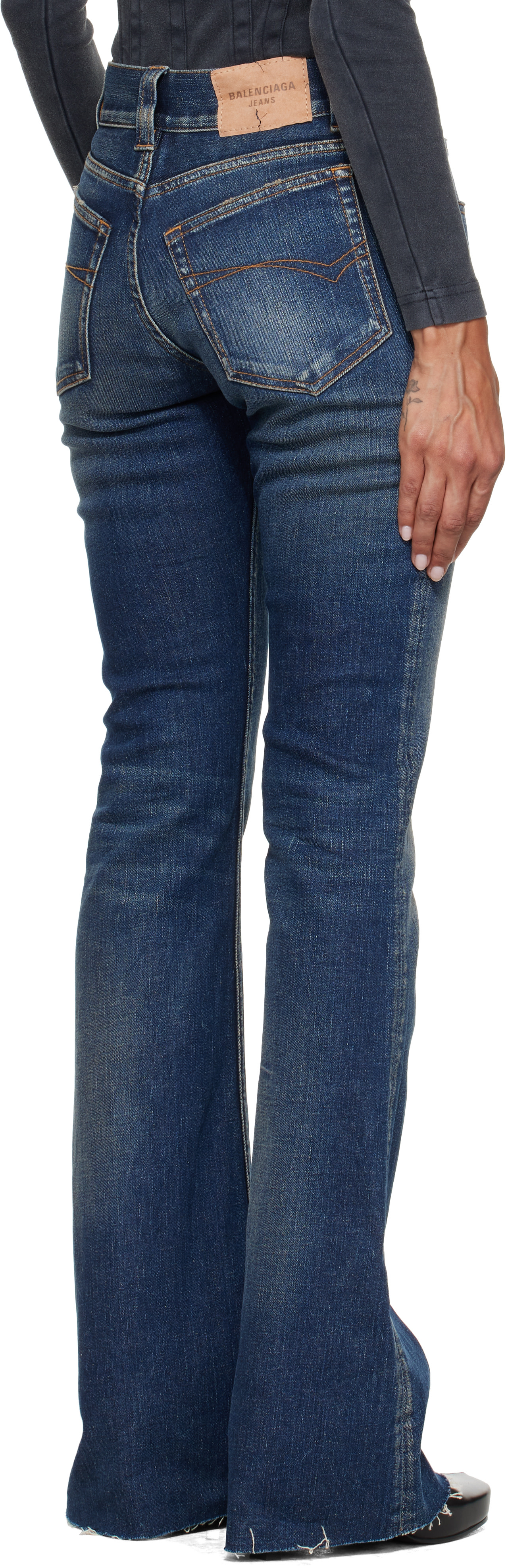 Balenciaga: Blue Slim Fit Bootcut Jeans | SSENSE