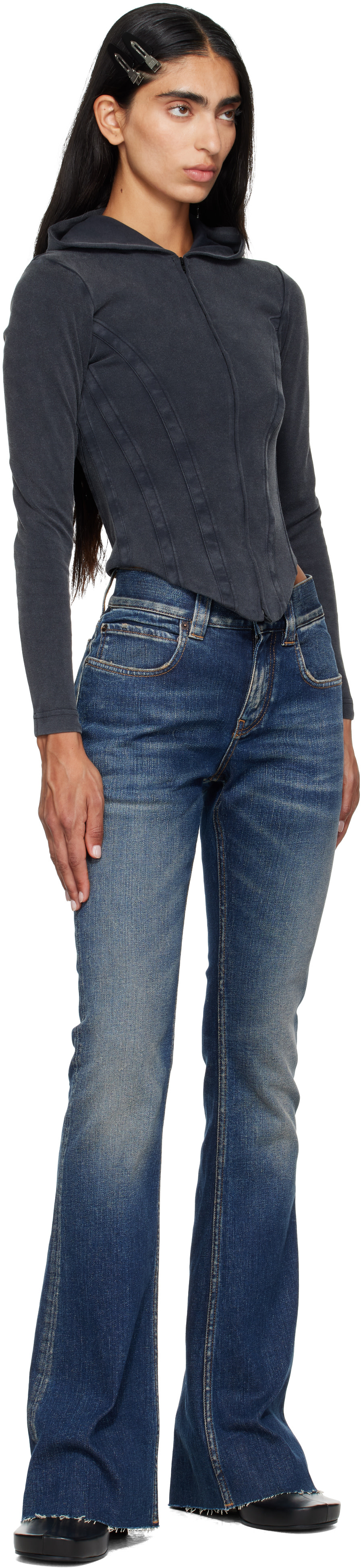 Balenciaga: Blue Slim Fit Bootcut Jeans | SSENSE