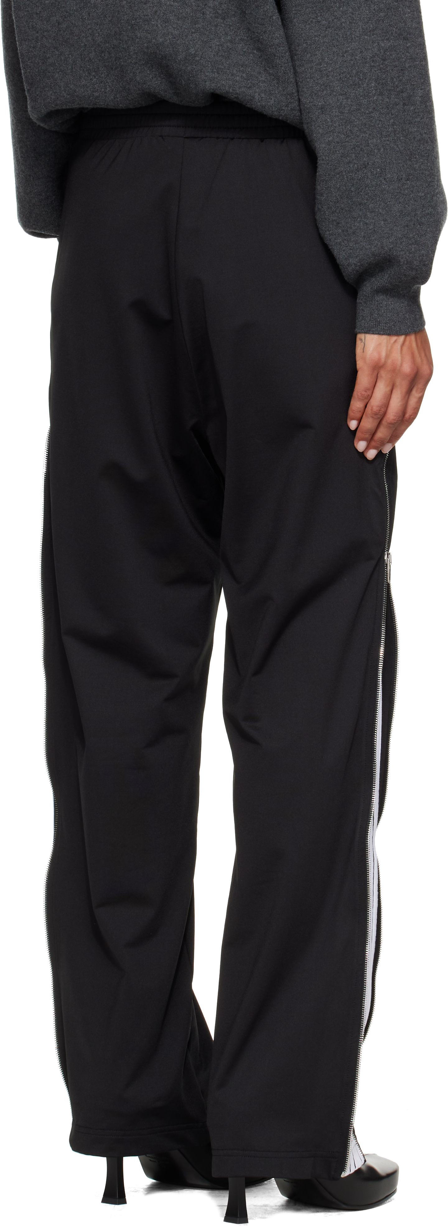 Balenciaga: Black Zipped Loop Sports Icon Sporty Track Pants | SSENSE