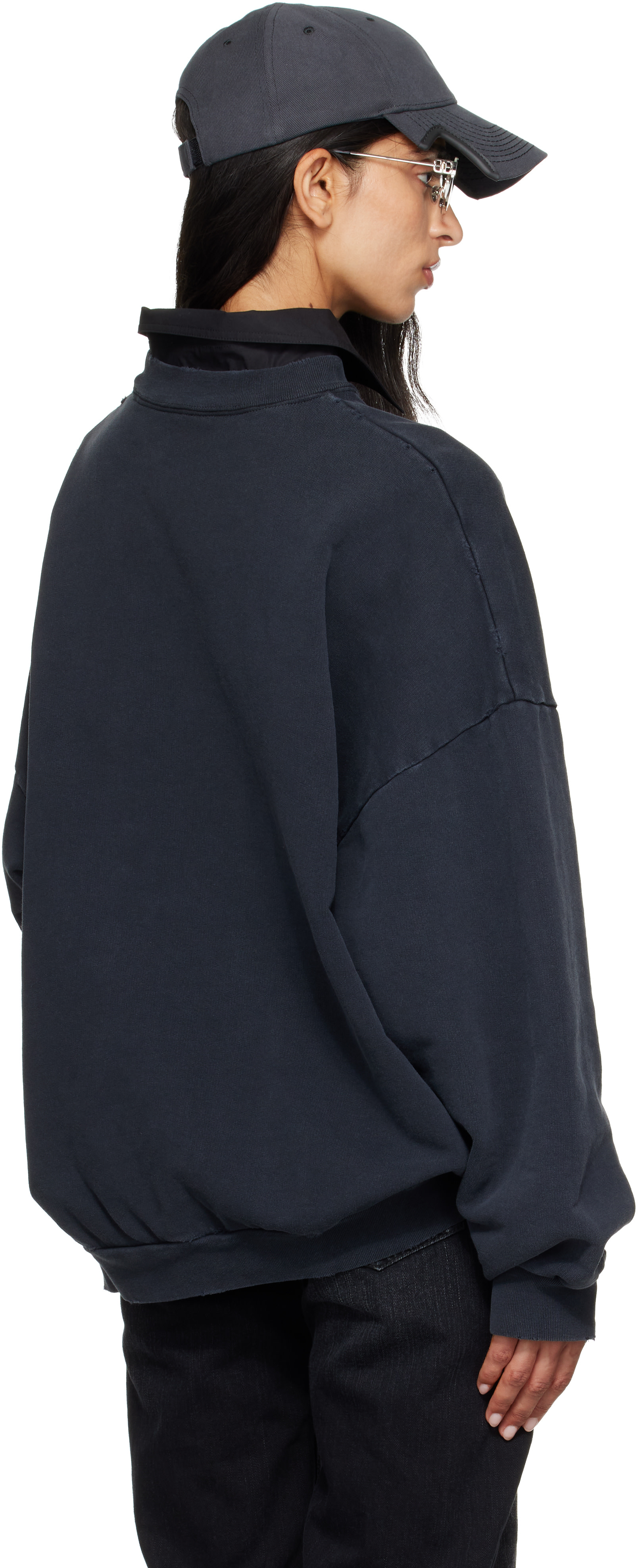 Balenciaga - Pull molletonné noir à col ras du cou