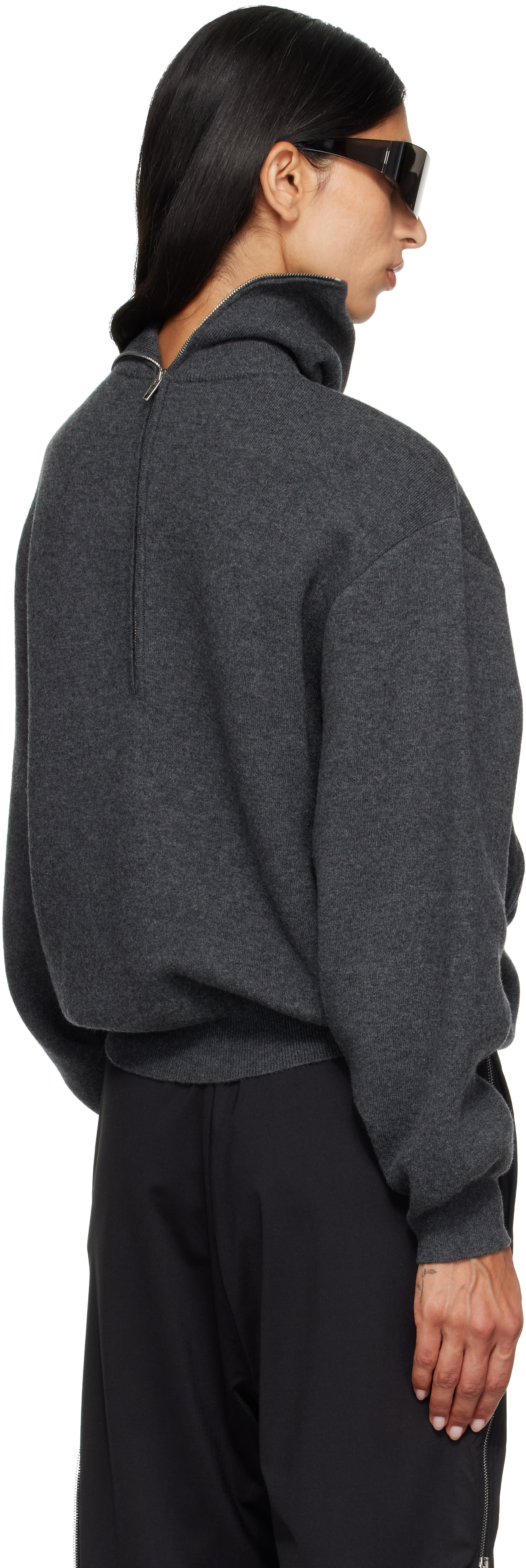 Balenciaga - Col roulé gris à assemblage inversé