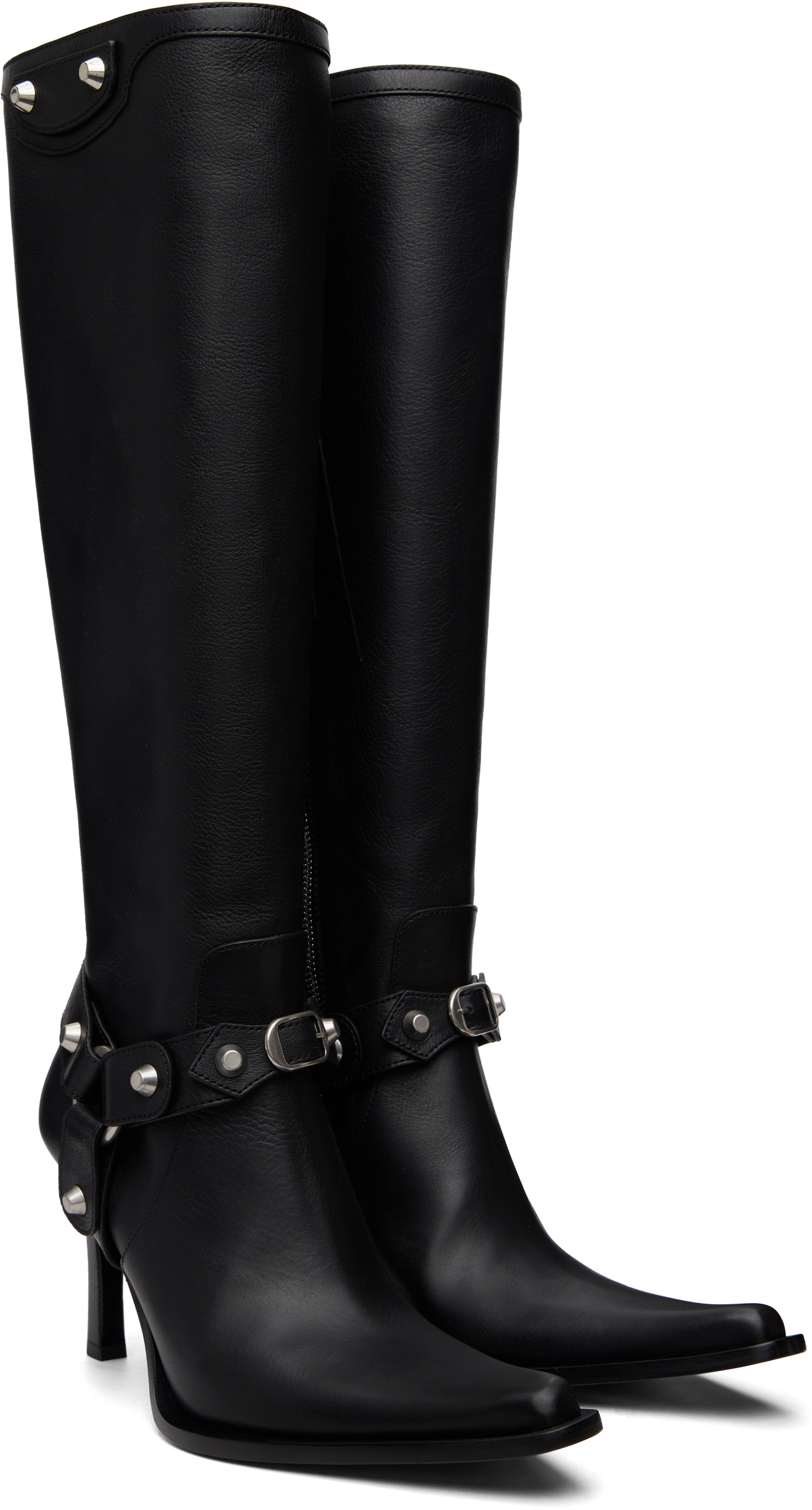 Balenciaga: Black City Harness Tall Boots | SSENSE Argentina