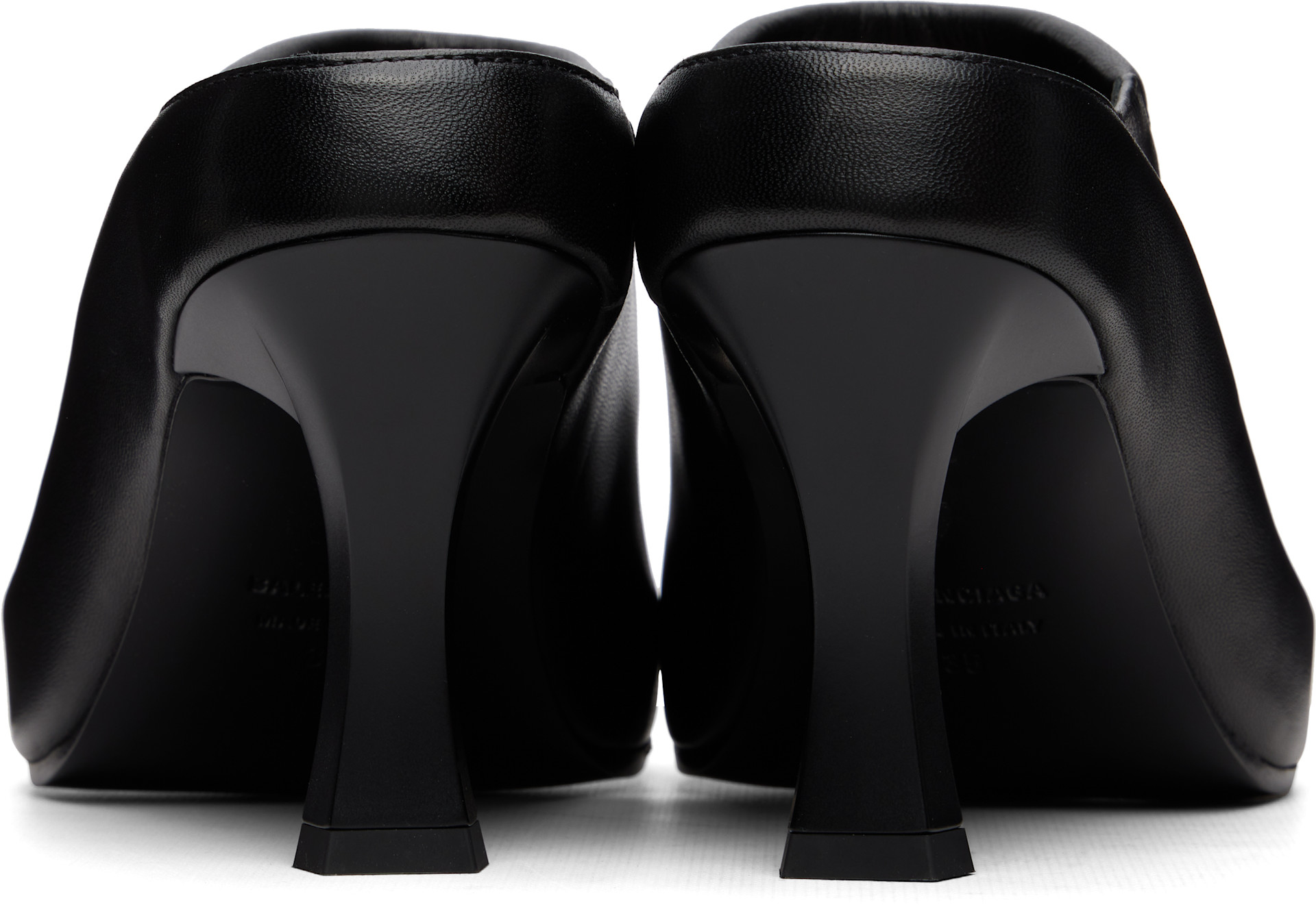 Balenciaga: Black Scholl Edition Sheepskin Mule Heels | SSENSE