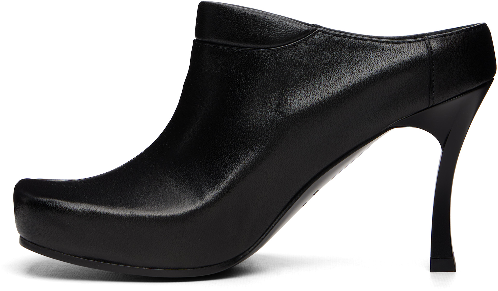 Balenciaga: Black Scholl Edition Sheepskin Mule Heels | SSENSE