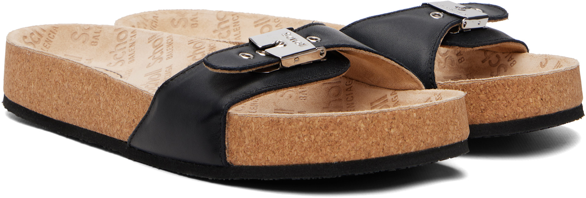 Balenciaga Black Calfskin Flat Men\'s Sandals Balenciaga Pool Slide Sandals | Neiman Marcus main image 2