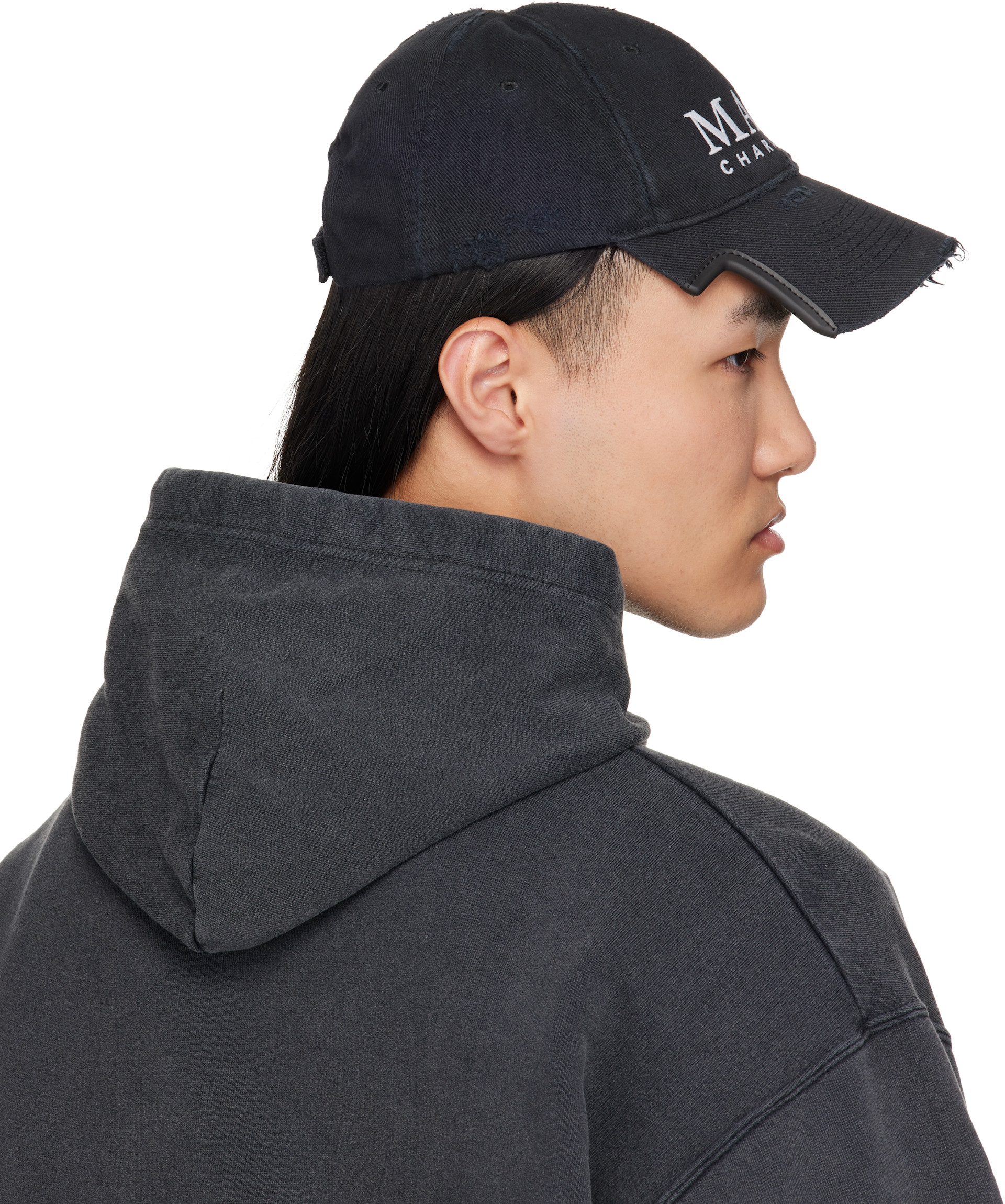 BALENCIAGA ブラックキャップ Balenciaga: ブラック フェード コットン ドリル キャップ | SSENSE 日本