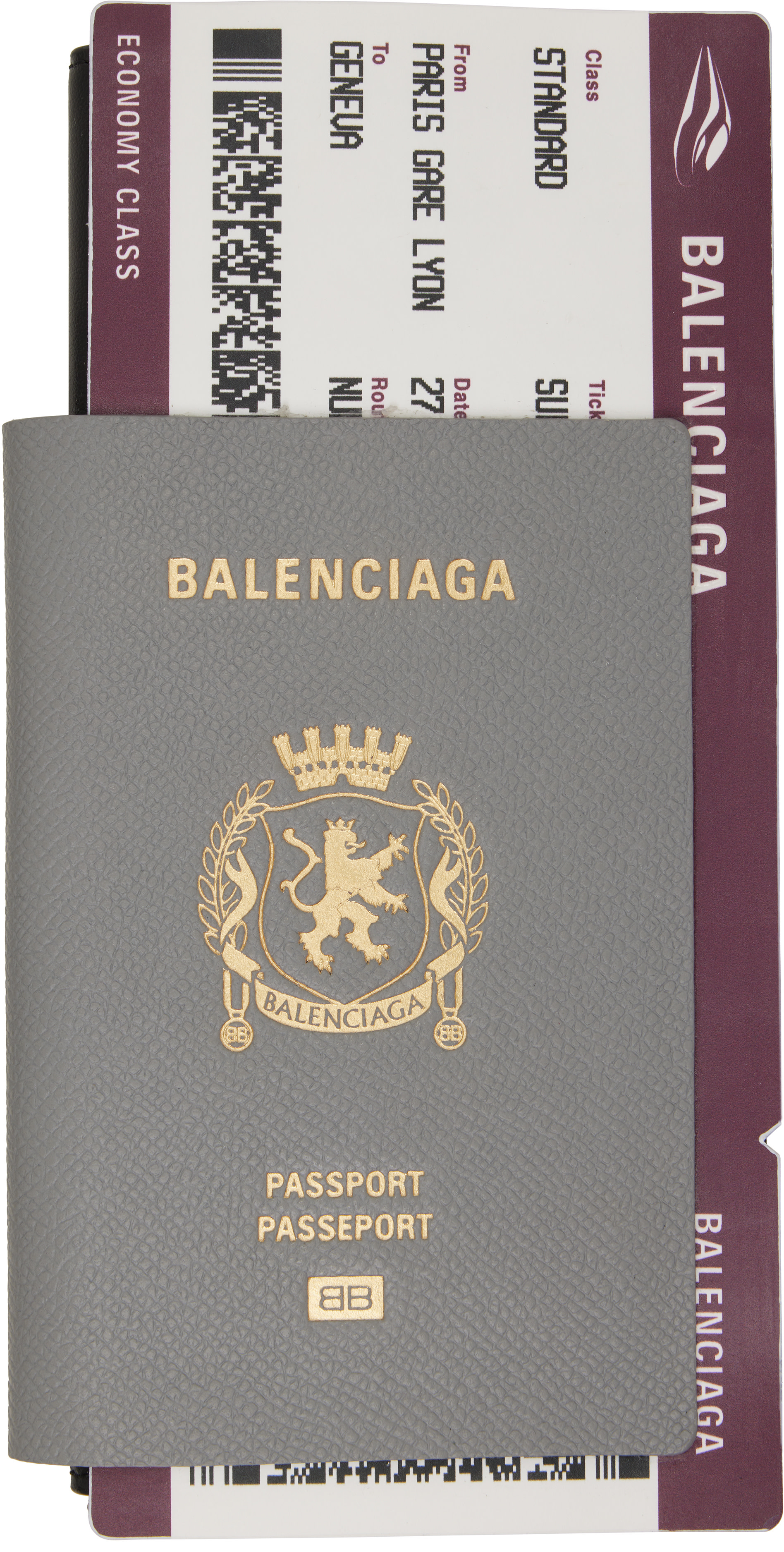 Balenciaga - グレー 1 Ticket Passport 長財布