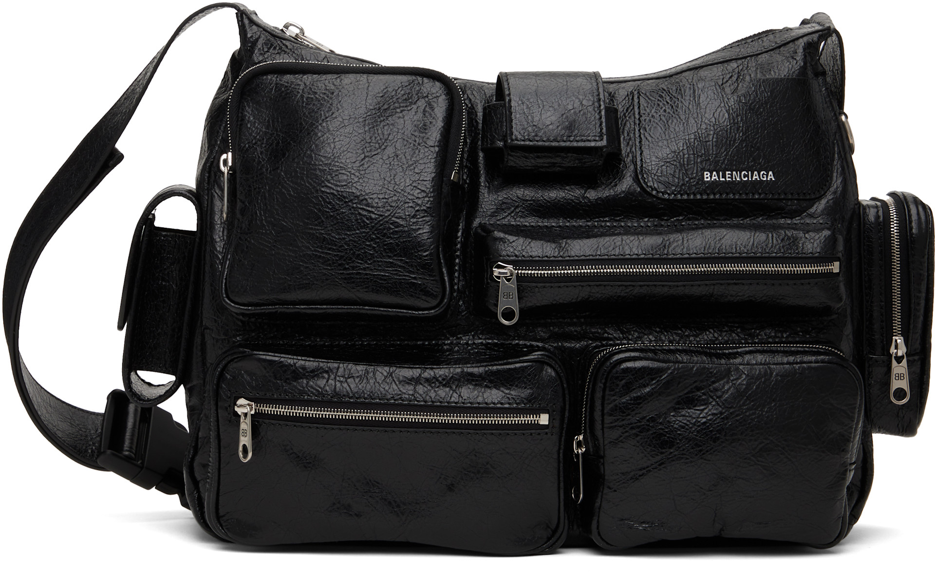 Balenciaga: Black Superbusy Messenger Bag | SSENSE