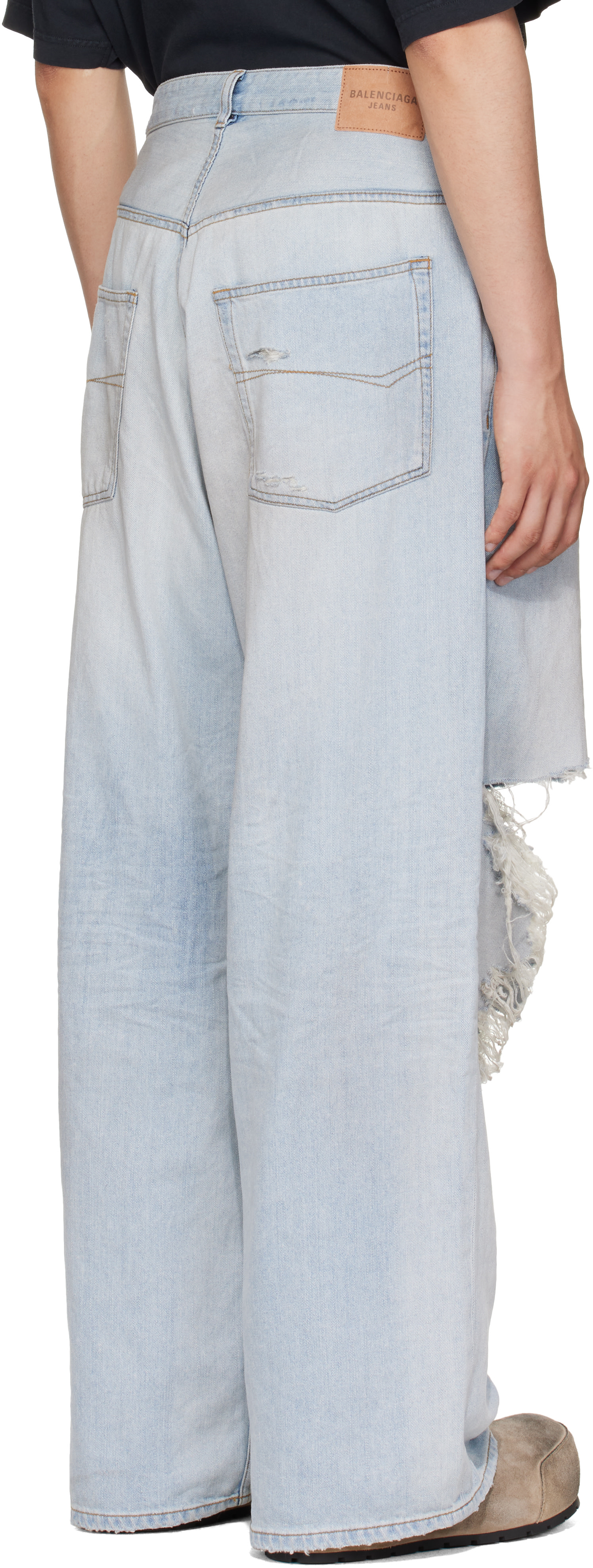 Balenciaga: Blue Baggy Jeans | SSENSE Canada