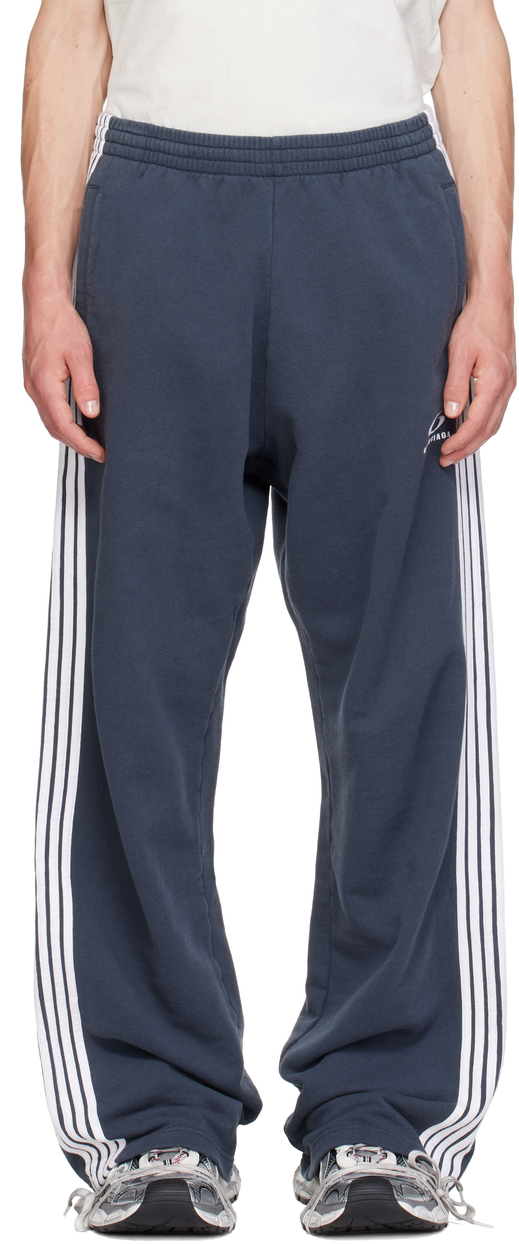 Balenciaga: Navy Baggy Sweatpants | SSENSE