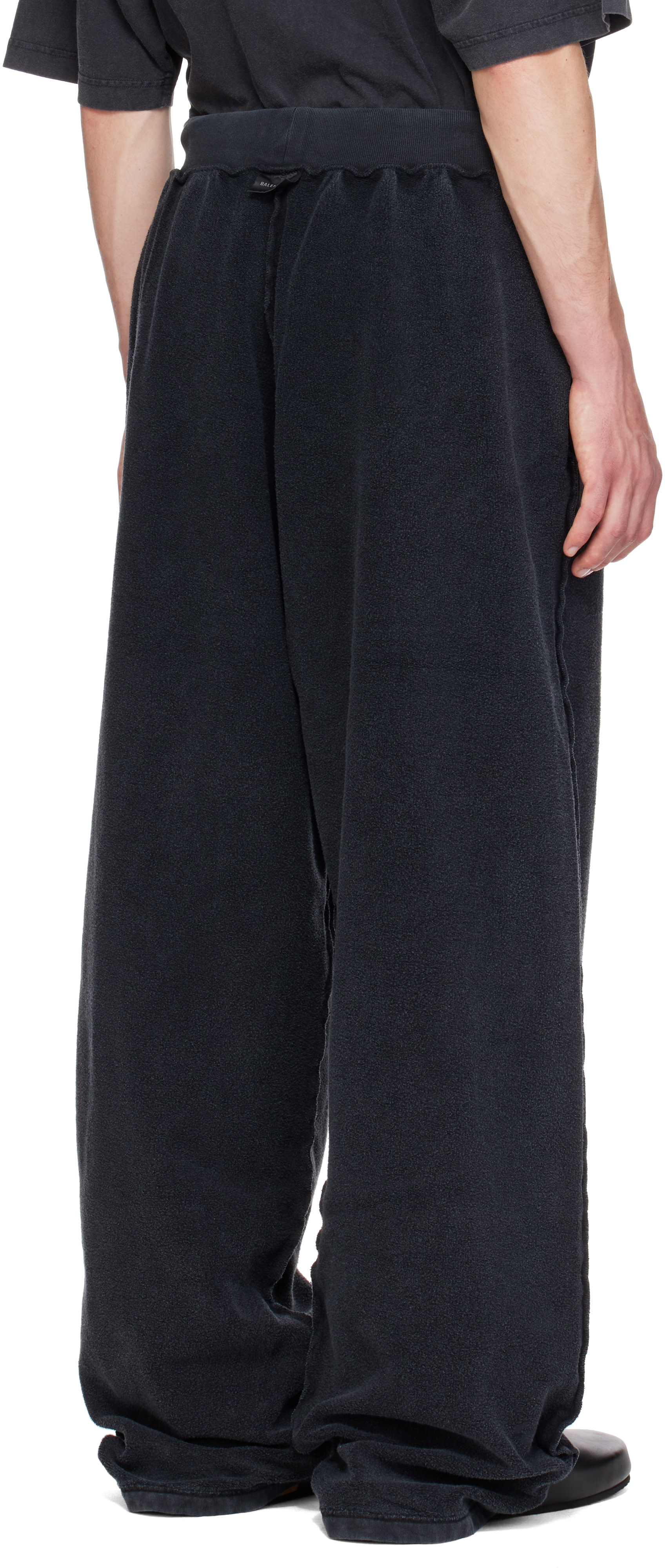 Balenciaga ブラック スウェットパンツ　S Balenciaga: Black Fleece Oversized Sweatpants | SSENSE