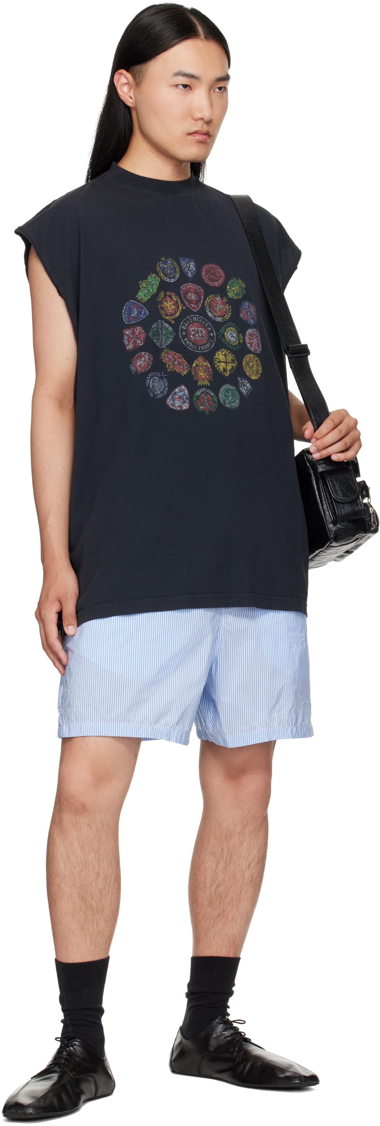 Balenciaga: ブルー＆ホワイト Technical Stripes ボクサー ショート