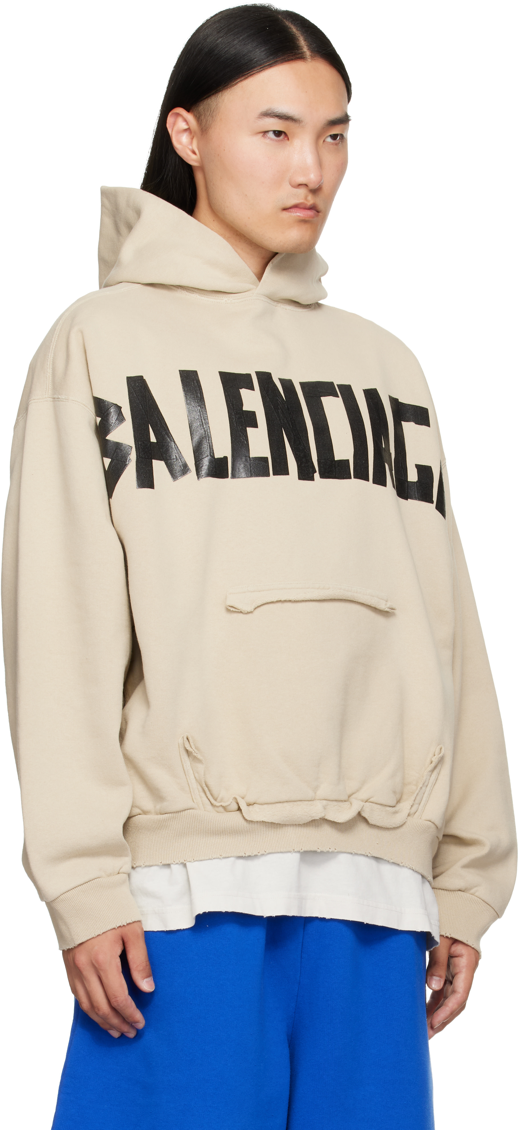 Balenciaga: ベージュ Tape フーディ | SSENSE 日本
