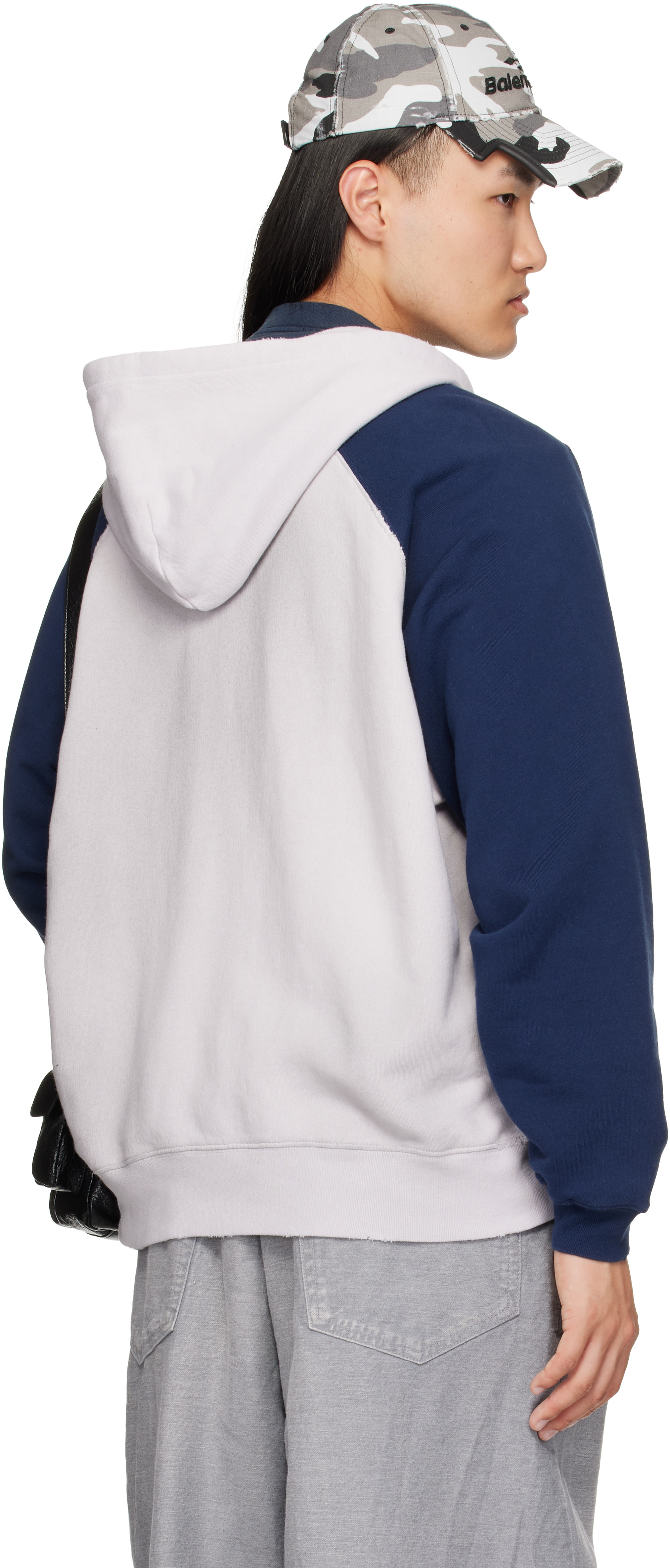 BALENCIAGA ホワイト フーディ Balenciaga: White Raglan Zip-Up Hoodie | SSENSE