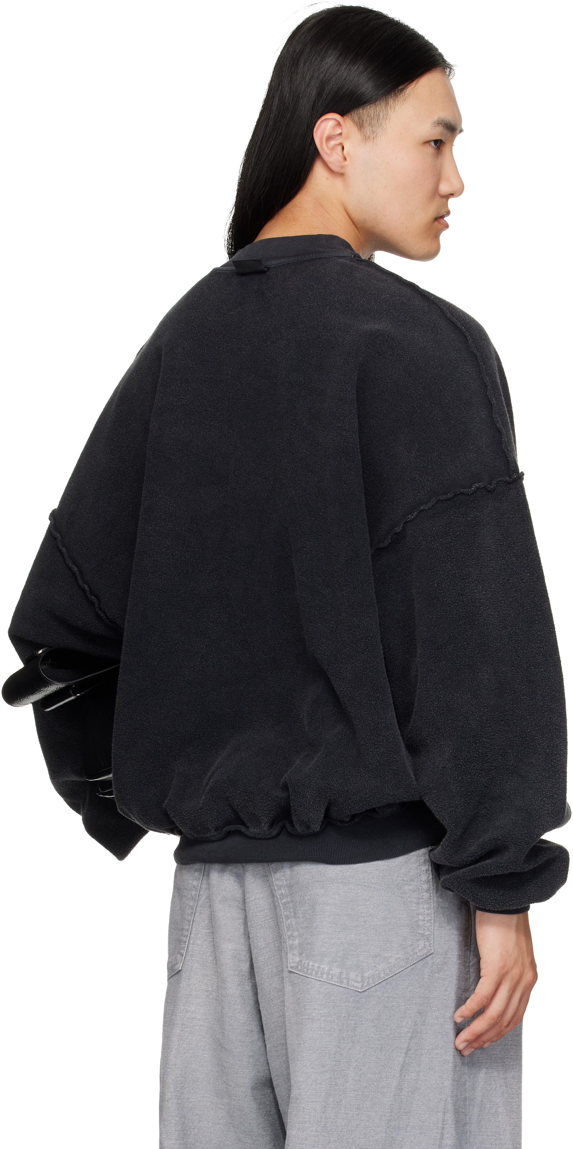 Balenciaga - Pull molletonné noir à assemblage inversé