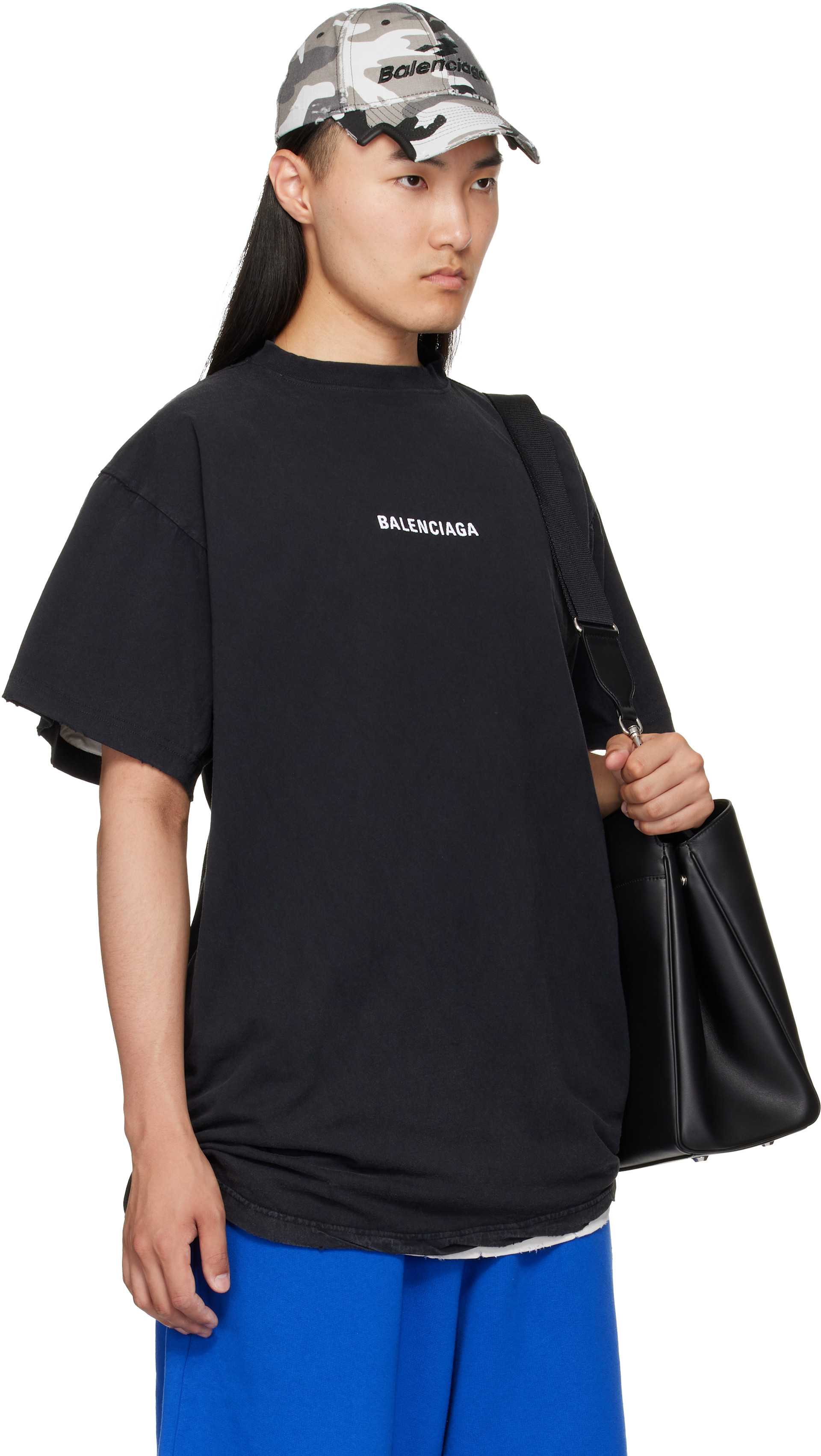 Balenciaga: ブラック Double Tシャツ | SSENSE 日本
