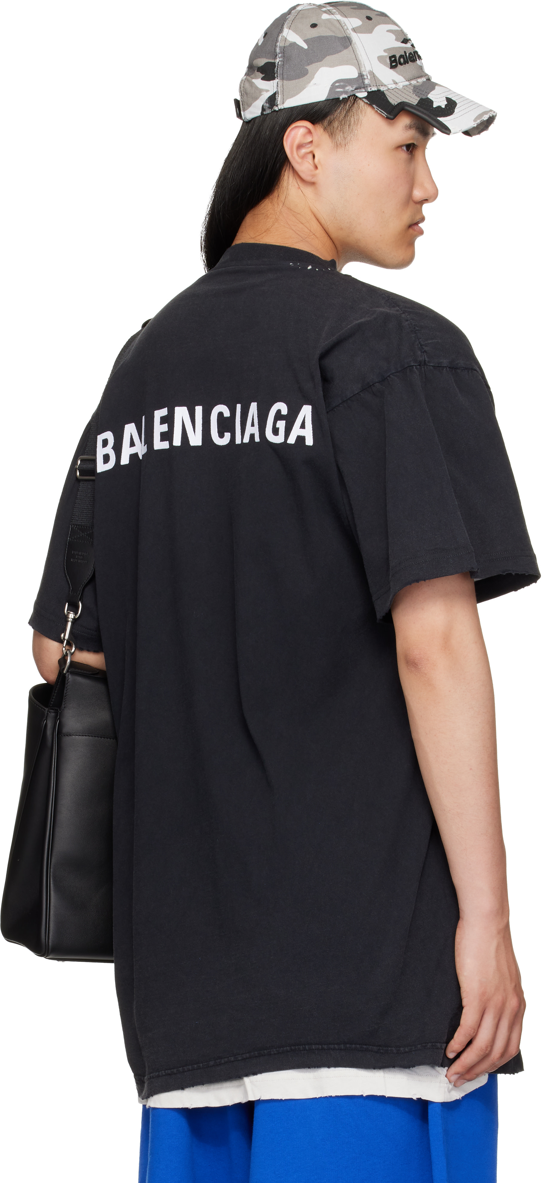 Balenciaga: ブラック Double Tシャツ | SSENSE 日本