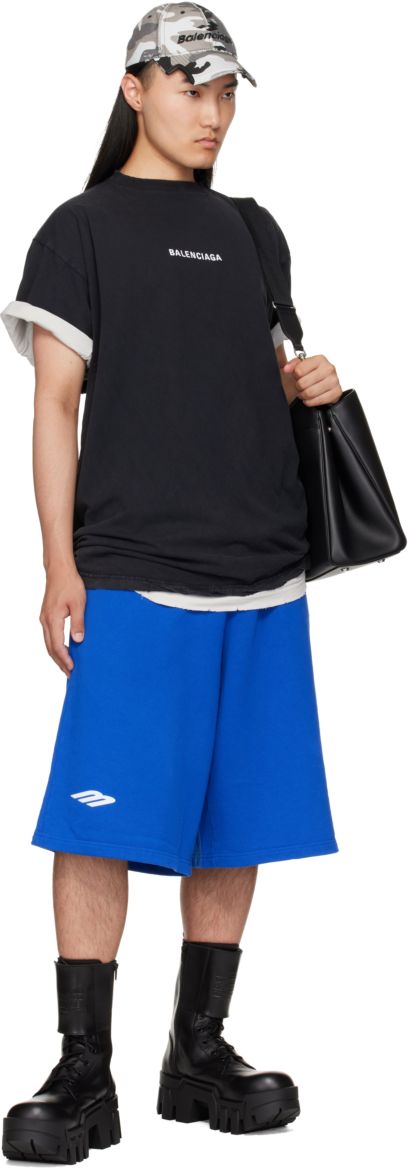 BALENCIAGA スタッフシャツ サイズ34 Balenciaga: Black Double T-Shirt | SSENSE
