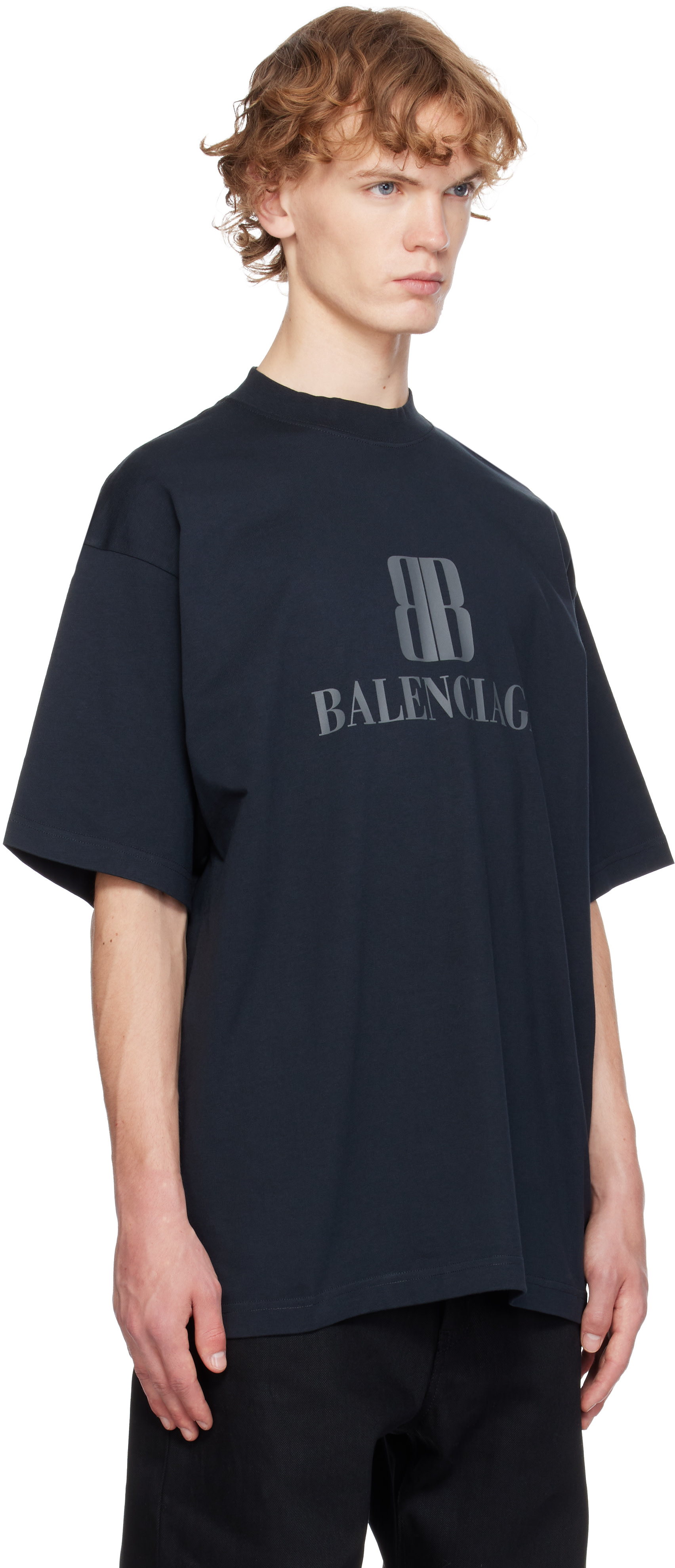 BALENCIAGA BBロゴ T シャツ Balenciaga: ブラック Nano 'BB' Tシャツ | SSENSE 日本