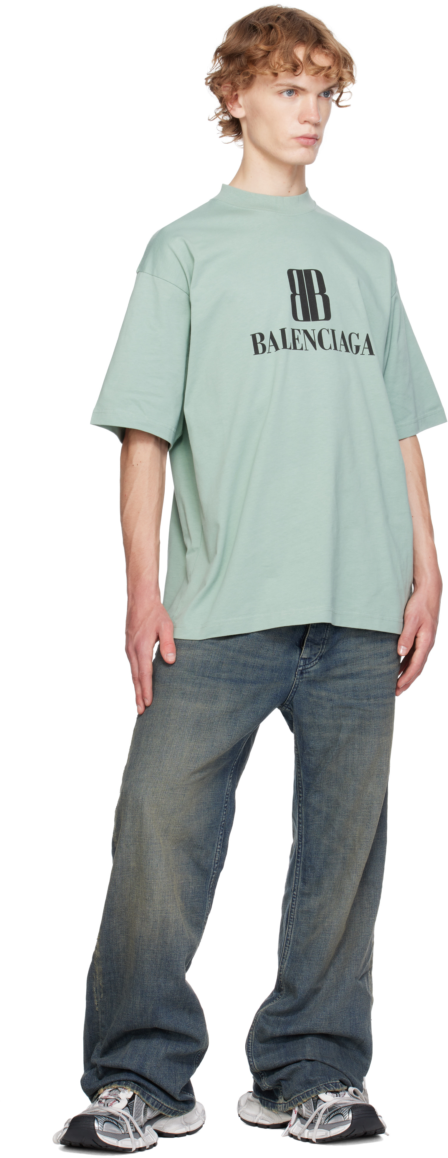 Balenciaga - T-shirt ample vert