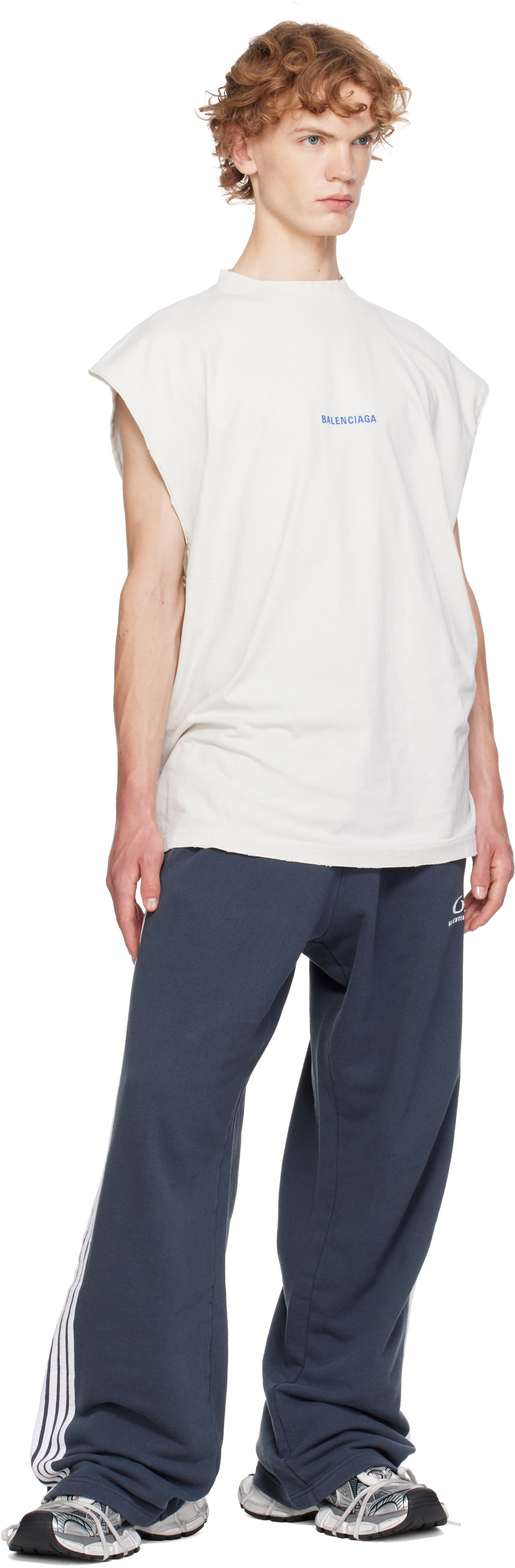 Balenciaga: オフホワイト Back ノースリーブTシャツ | SSENSE 日本