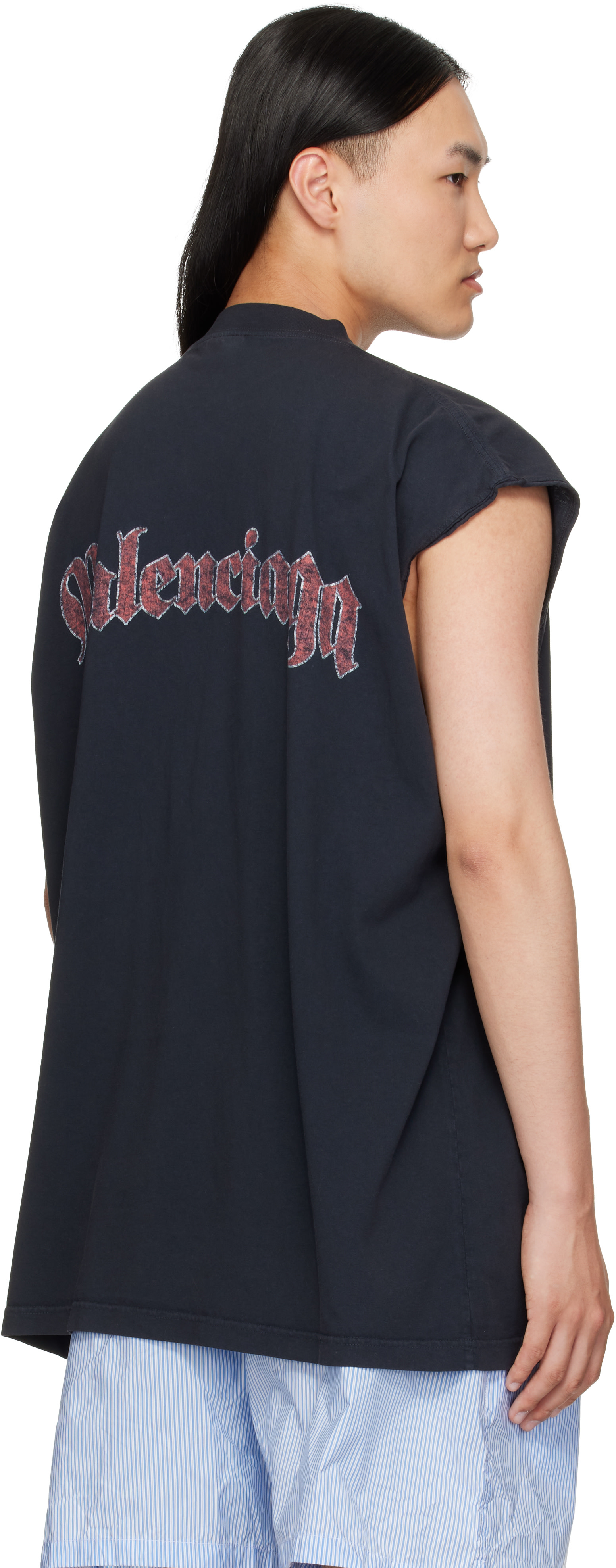 Balenciaga: Black Spiral Crest T-Shirt | SSENSE