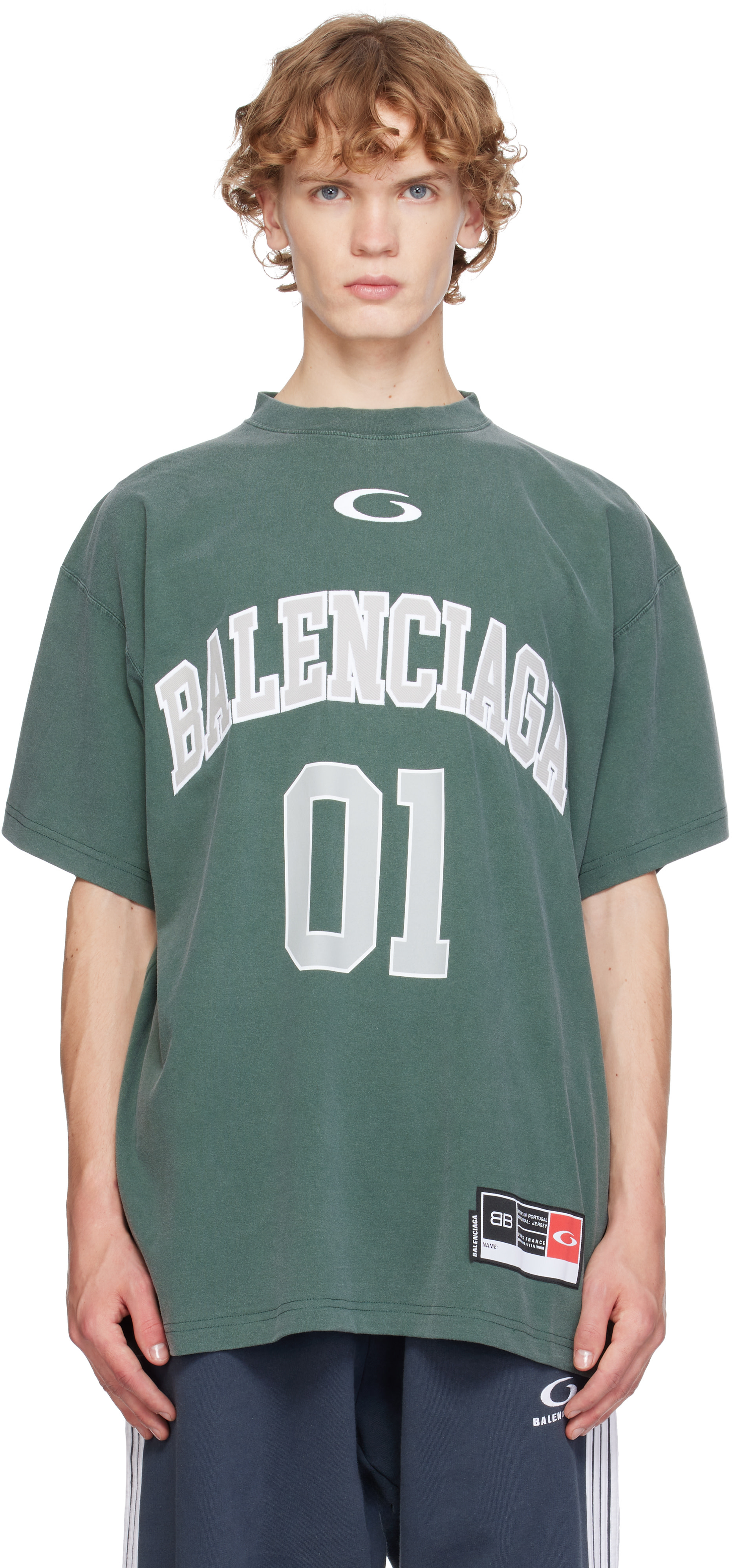 Balenciaga: Green Basketball Oversized T-shirt | SSENSE