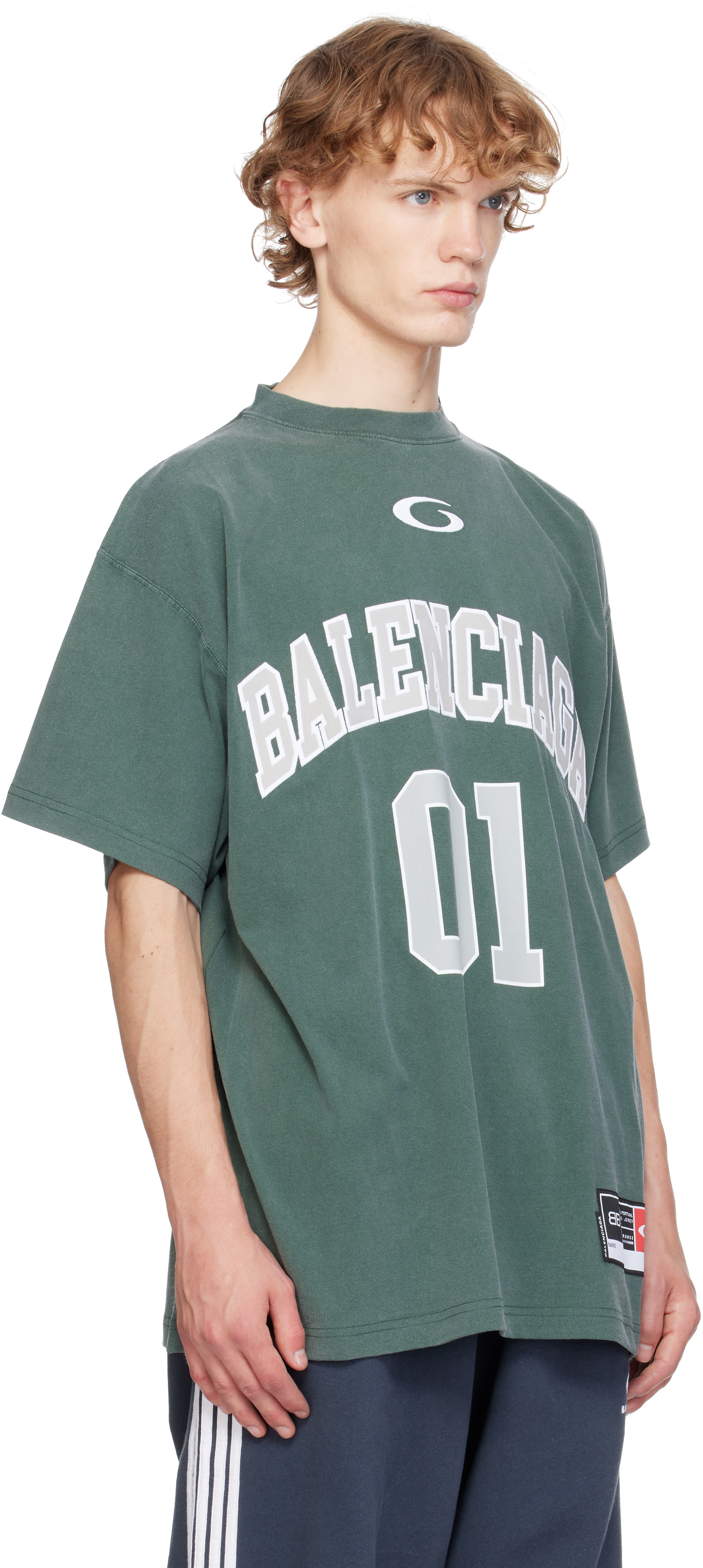 Balenciaga: Green Basketball Oversized T-shirt | SSENSE