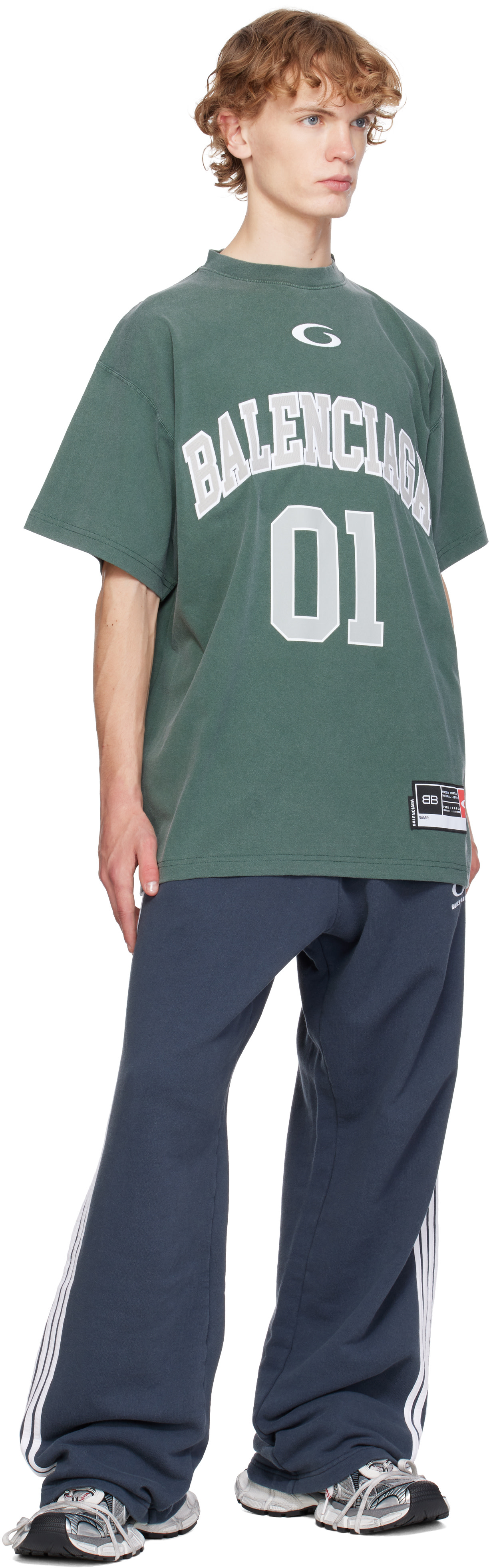Balenciaga: Green Basketball Oversized T-shirt | SSENSE