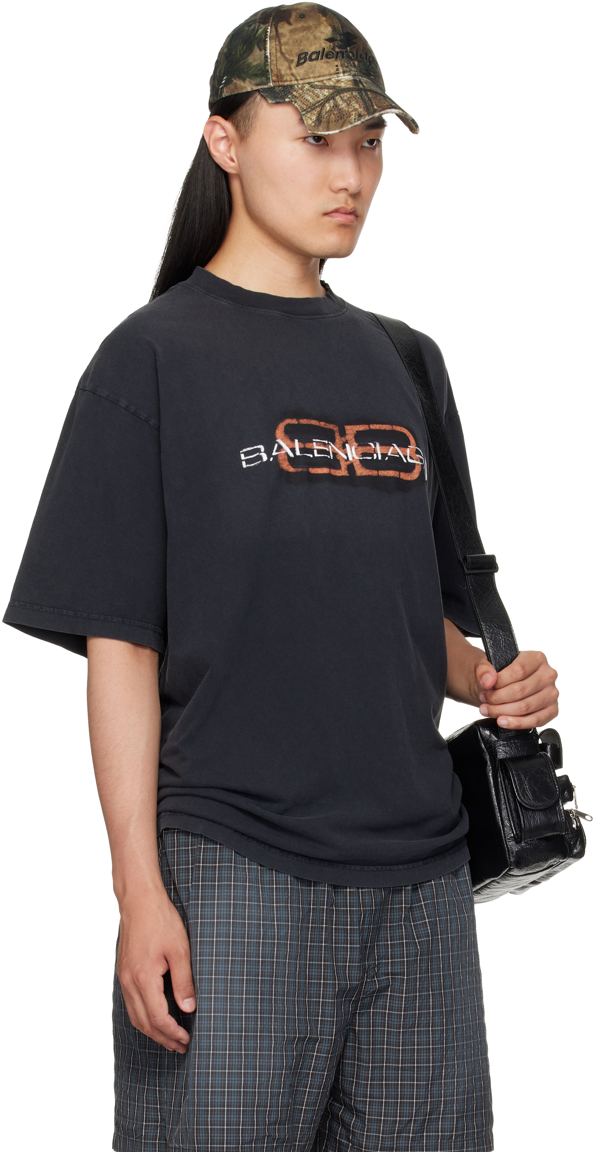 BALENCIAGA ブラック Tシャツ XXS Balenciaga: ブラック BB Stencil Tシャツ | SSENSE 日本